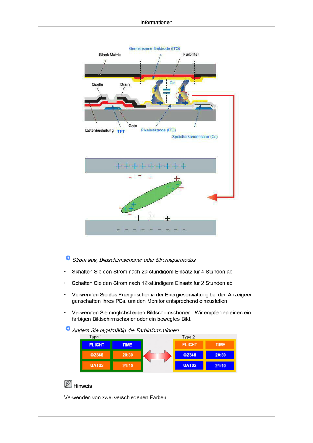 Samsung LH46BVPLBF/EN, LH46BVTMBC/EN, LH40BVTLBC/EN, LH40BVPLBF/EN, LH46BVTLBC/EN Ändern Sie regelmäßig die Farbinformationen 