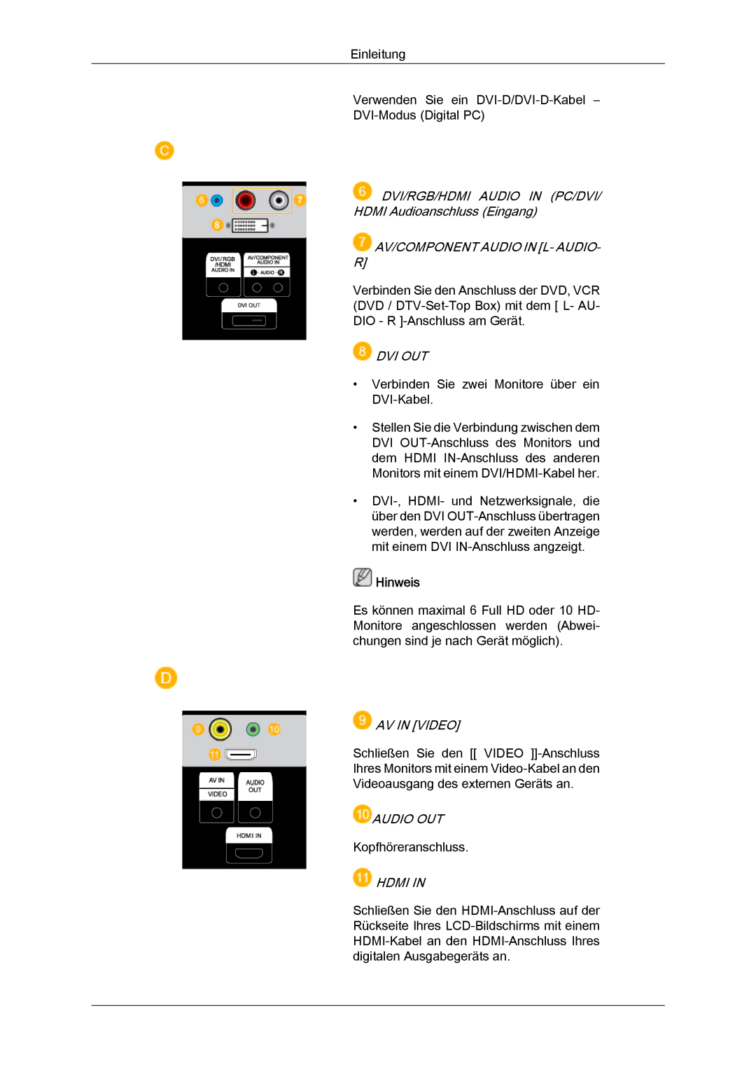 Samsung LH46BVTMBC/EN, LH46BVPLBF/EN, LH40BVTLBC/EN, LH40BVPLBF/EN, LH46BVTLBC/EN manual Audio OUT 