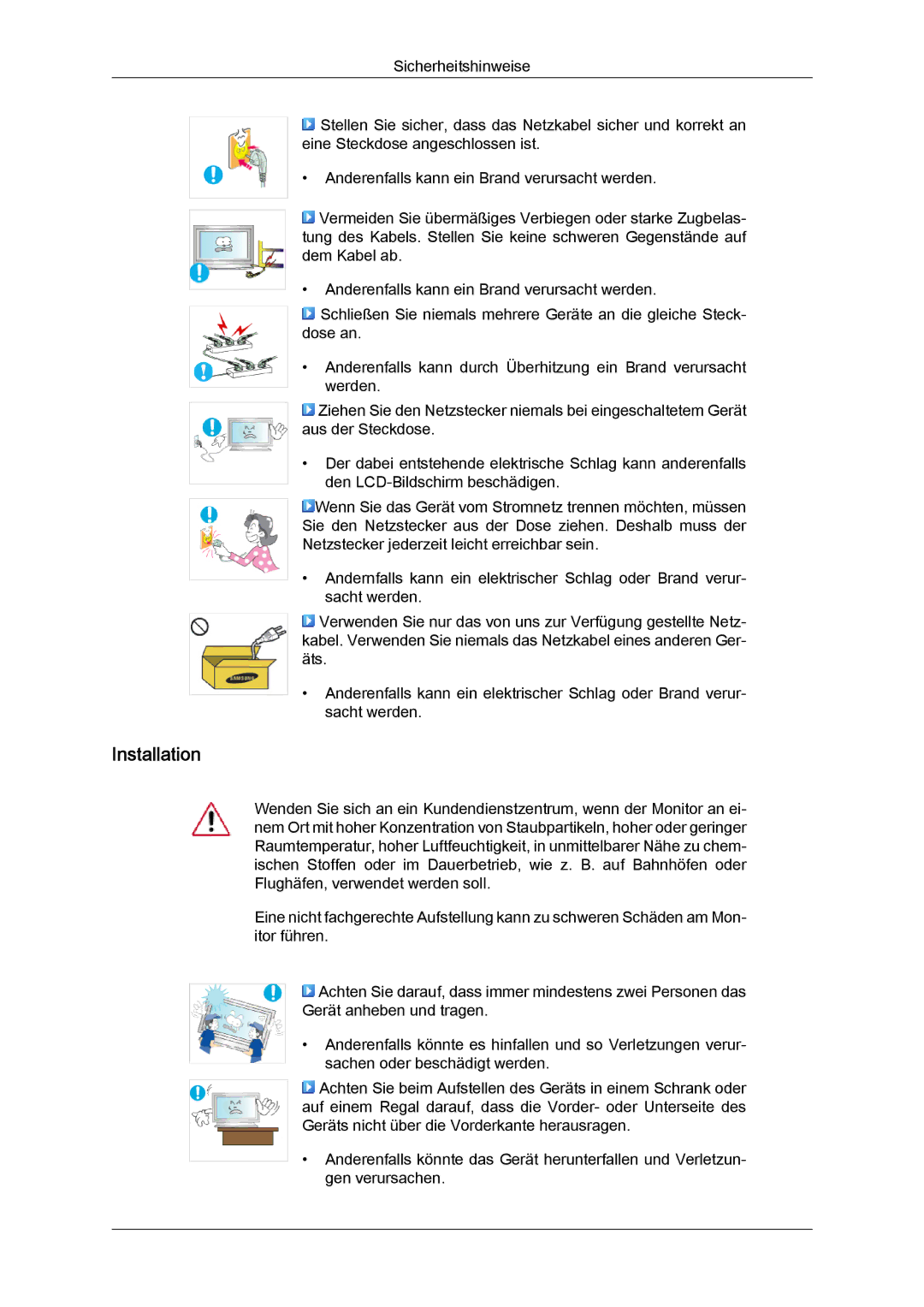 Samsung LH40BVPLBF/EN, LH46BVTMBC/EN, LH46BVPLBF/EN, LH40BVTLBC/EN, LH46BVTLBC/EN manual Installation 