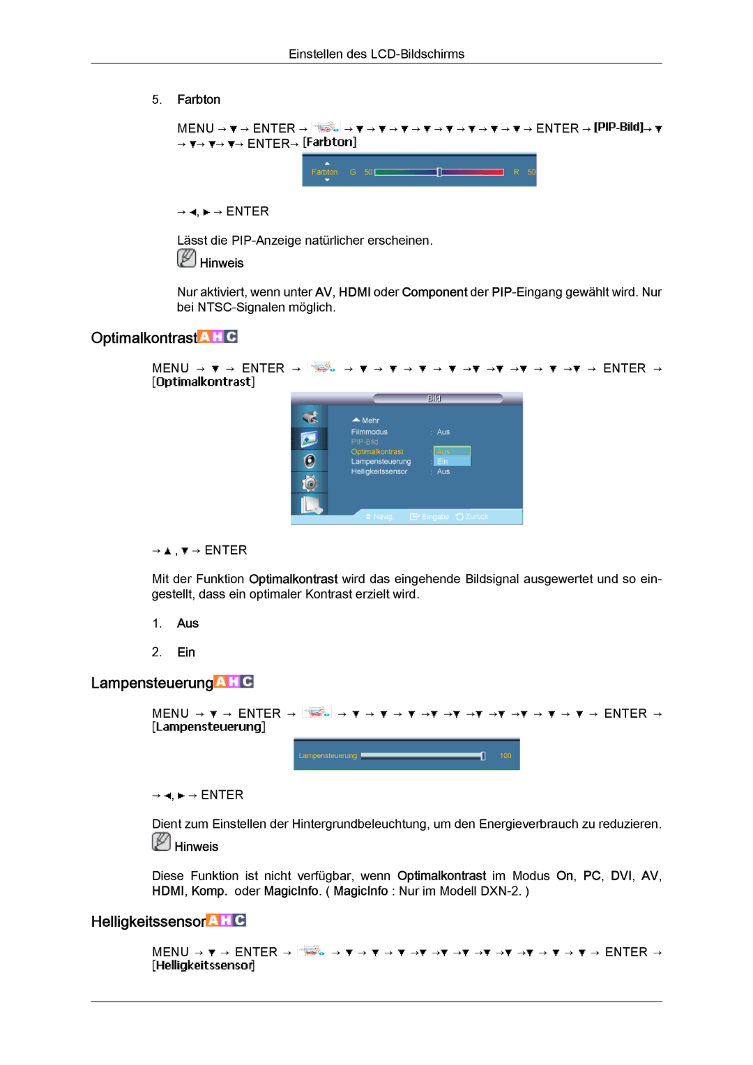 Samsung LH40BVTLBC/EN, LH46BVTMBC/EN, LH46BVPLBF/EN, LH40BVPLBF/EN manual Menu → → Enter → → → → → → → → → → → → → Enter → 