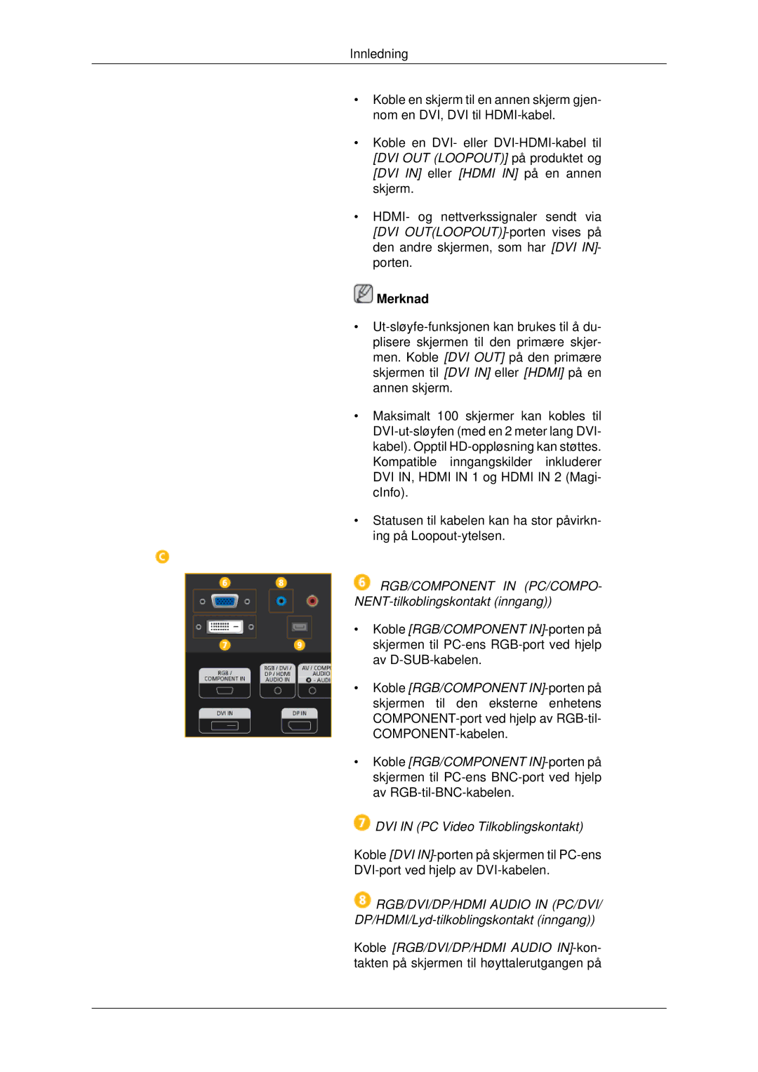 Samsung LH46CBULBB/EN, LH46CBQLBB/EN, LH46CKPLBB/EN, LH46CKTLBB/EN, LH46CBSLBB/EN, LH46CKQLBB/EN manual Merknad 