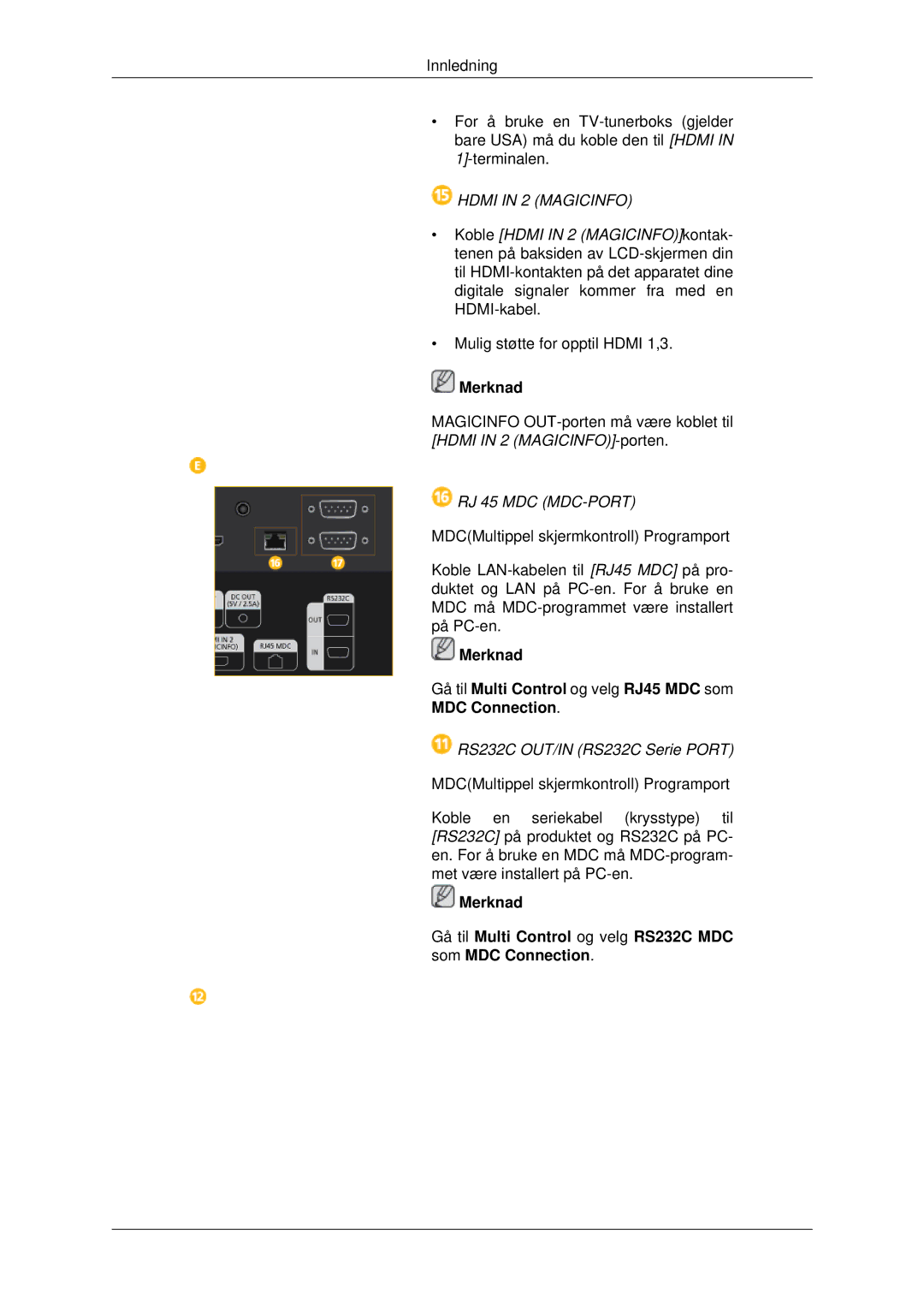 Samsung LH46CKTLBB/EN, LH46CBQLBB/EN, LH46CBULBB/EN, LH46CKPLBB/EN, LH46CBSLBB/EN, LH46CKQLBB/EN manual Hdmi in 2 Magicinfo 