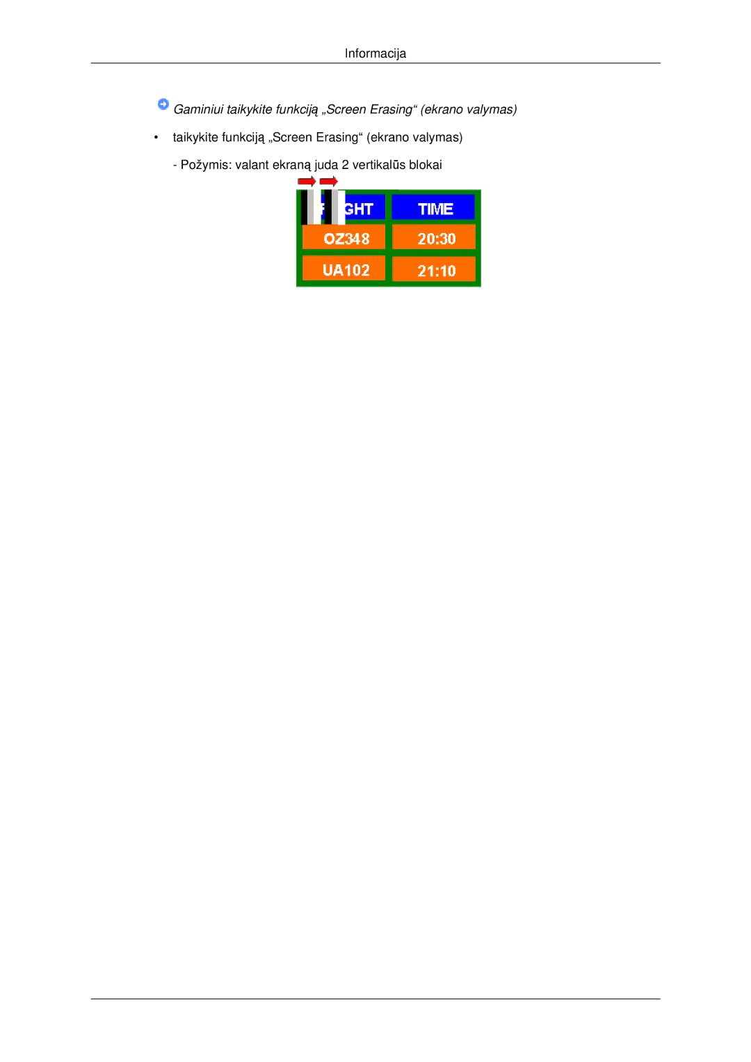 Samsung LH46CKTLBB/EN, LH46CBQLBB/EN manual Gaminiui taikykite funkciją „Screen Erasing ekrano valymas 