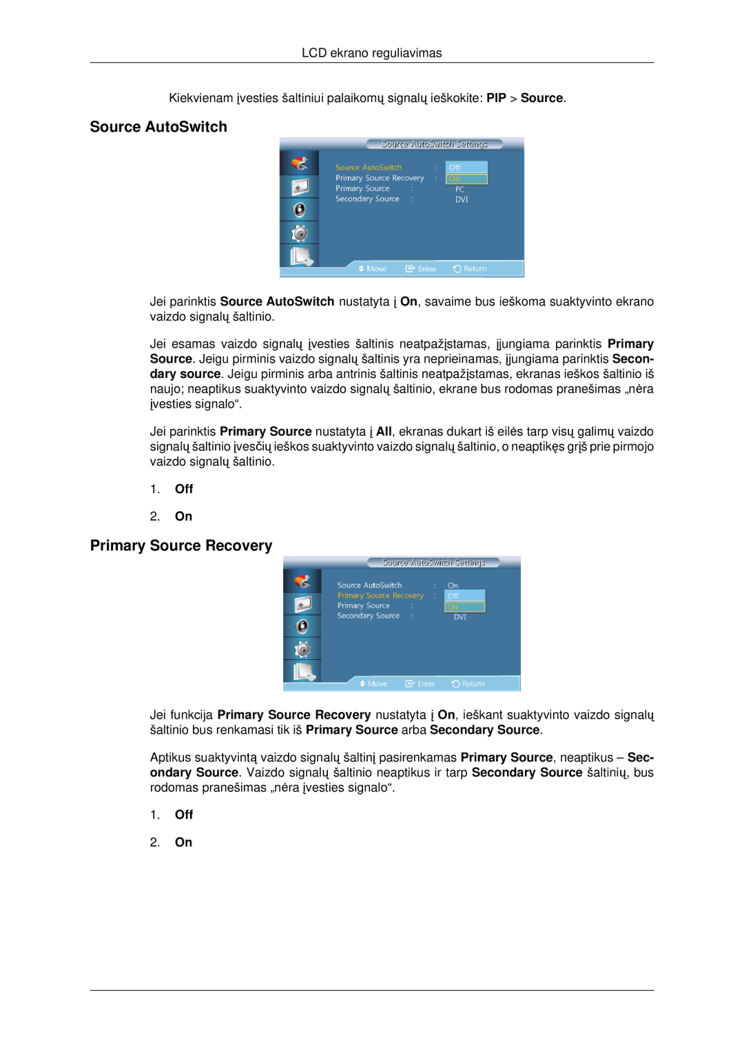 Samsung LH46CKTLBB/EN, LH46CBQLBB/EN manual Source AutoSwitch, Primary Source Recovery 