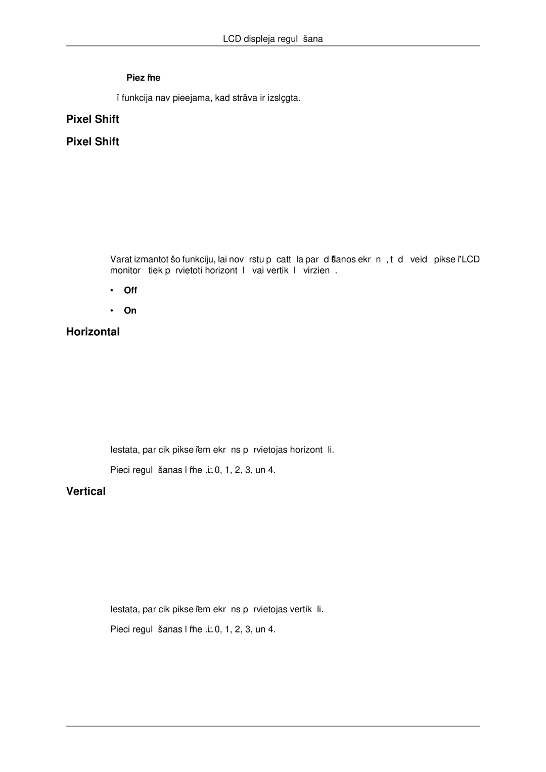 Samsung LH46CKTLBB/EN, LH46CBQLBB/EN manual Pixel Shift 