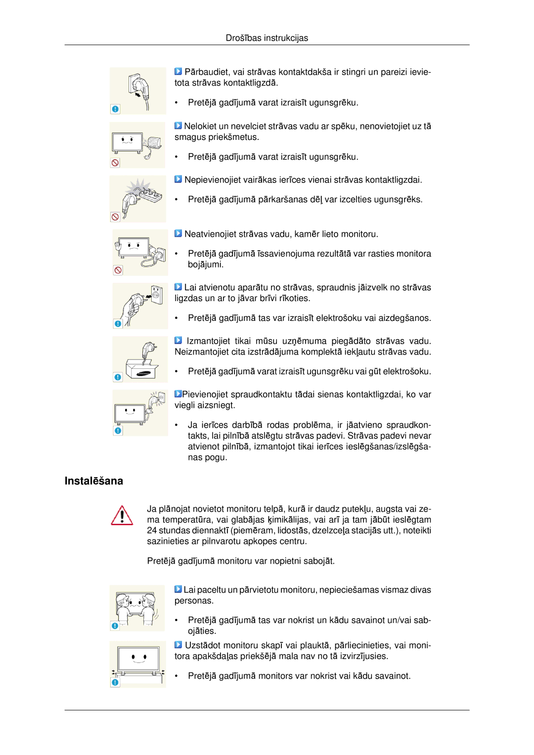 Samsung LH46CKTLBB/EN, LH46CBQLBB/EN manual Instalēšana 