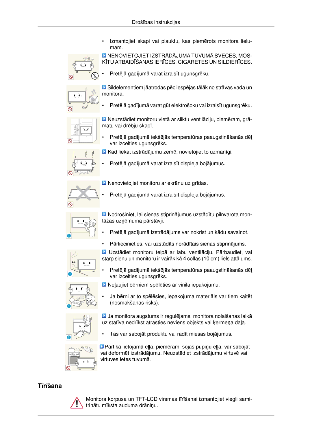 Samsung LH46CBQLBB/EN, LH46CKTLBB/EN manual Tīrīšana 