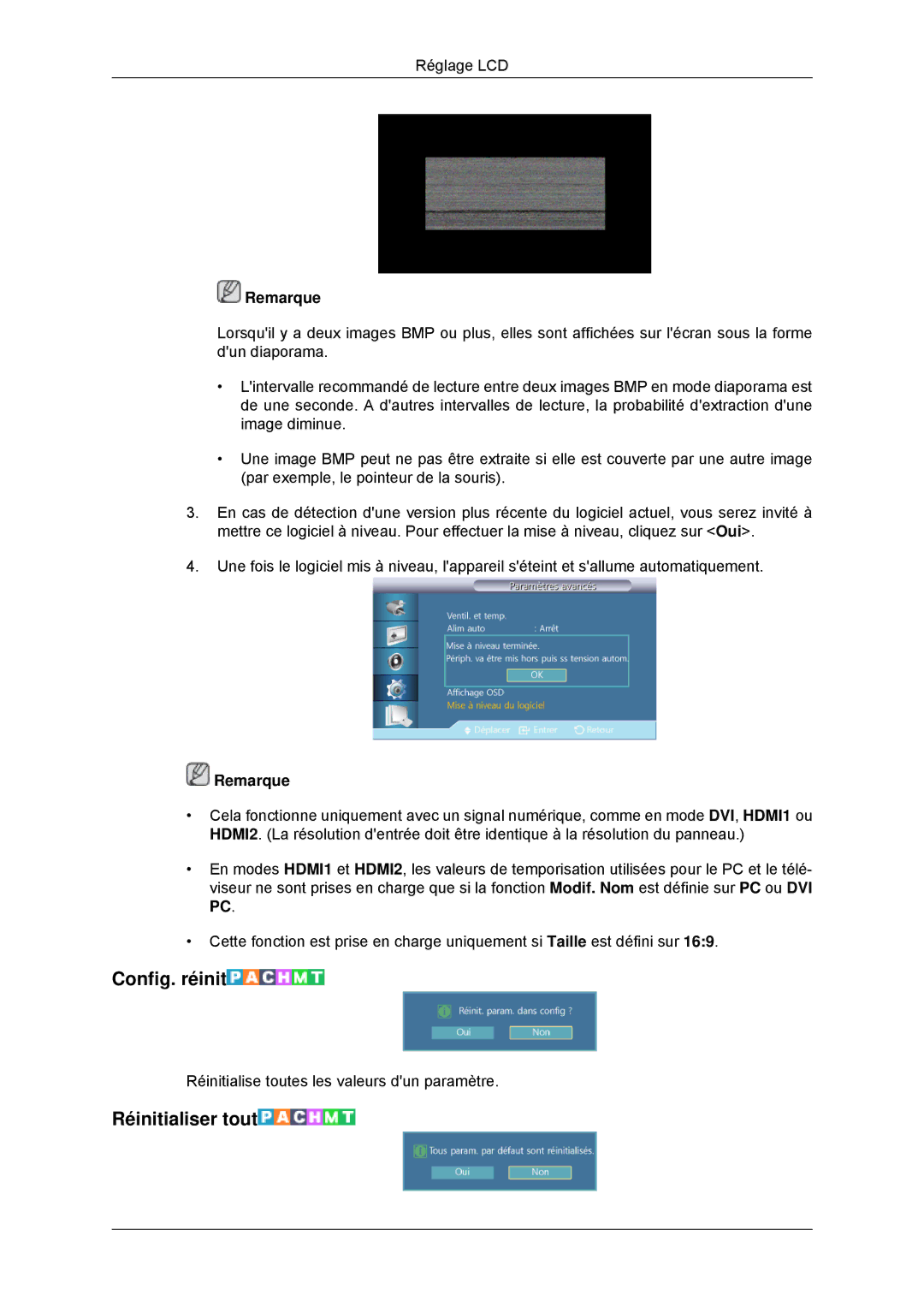 Samsung LH46CBPLBB/EN, LH46CBTLBB/EN, LH46CBQLBB/EN, LH46CBULBB/EN, LH46CKPLBB/EN manual Config. réinit, Réinitialiser tout 