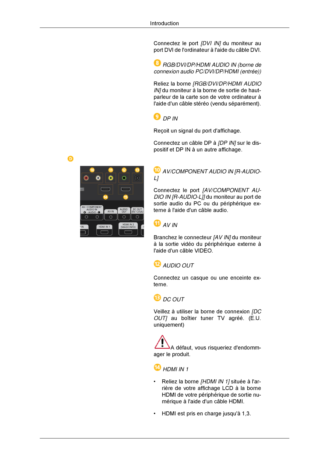 Samsung LH46CKULBB/EN, LH46CBTLBB/EN, LH46CBQLBB/EN, LH46CBULBB/EN, LH46CKPLBB/EN, LH46CBPLBB/EN, LH46CKTLBB/EN manual Audio OUT 