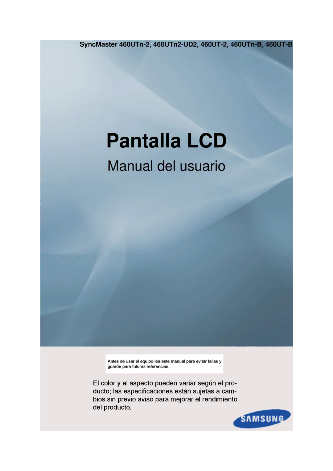 Samsung LH46CBQLBB/EN, LH46CBTLBB/EN, LH46CBULBB/EN, LH46CKPLBB/EN, LH46CBPLBB/EN, LH46CKULBB/EN manual Pantalla LCD 