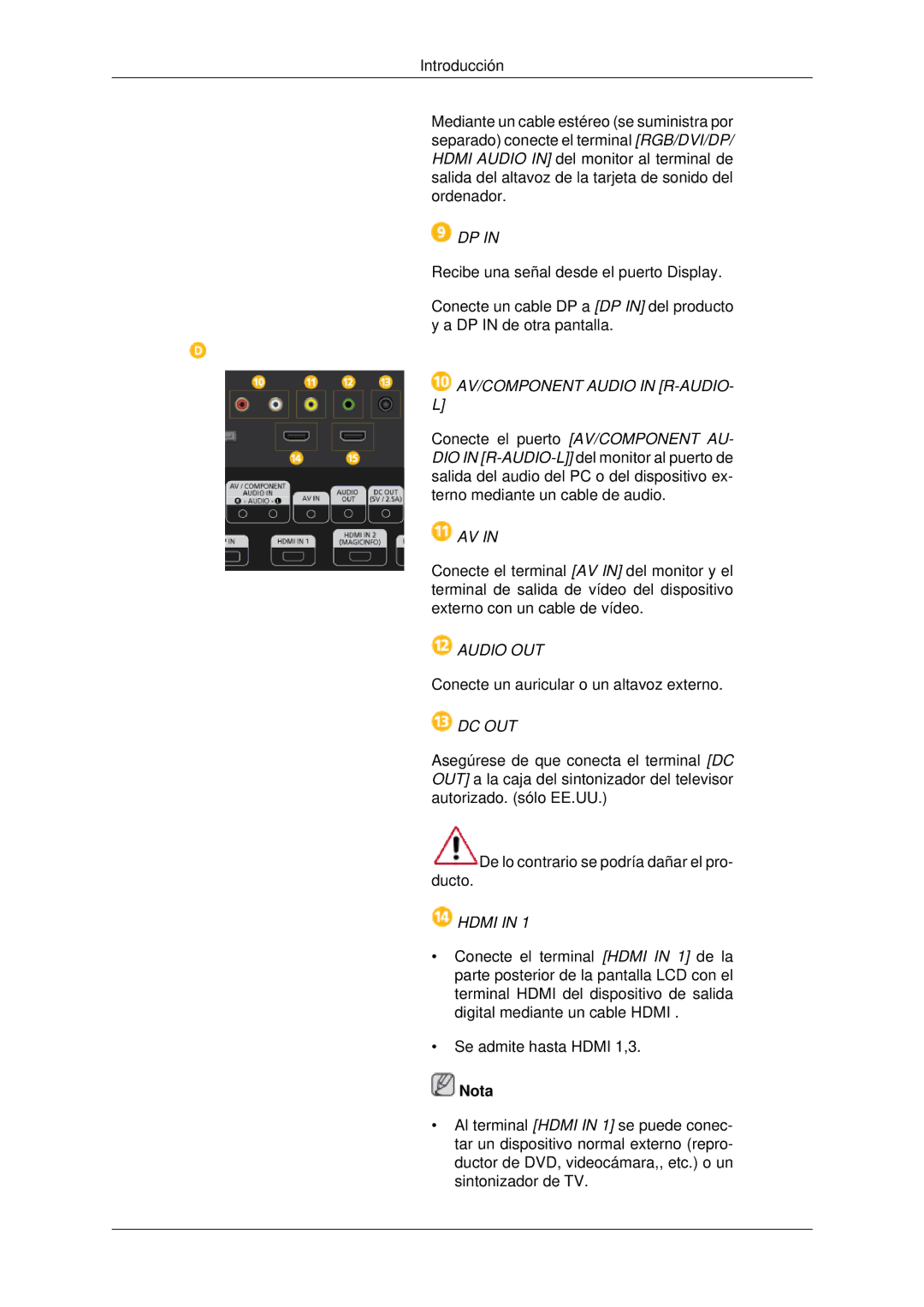 Samsung LH46CKULBB/EN, LH46CBTLBB/EN, LH46CBQLBB/EN, LH46CBULBB/EN, LH46CKPLBB/EN, LH46CBPLBB/EN, LH46CKTLBB/EN manual Audio OUT 