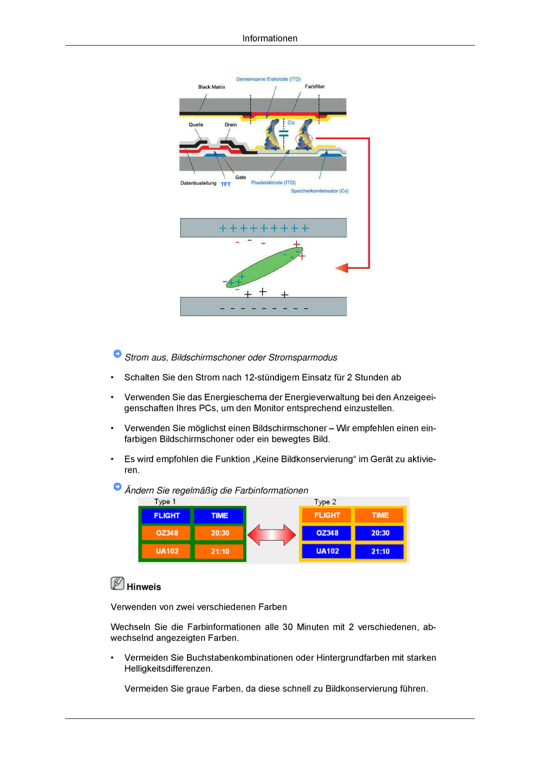 Samsung LH46CKPLBB/EN, LH46CBTLBB/EN, LH46CBQLBB/EN, LH46CBPLBB/EN, LH46CKULBB/EN Ändern Sie regelmäßig die Farbinformationen 