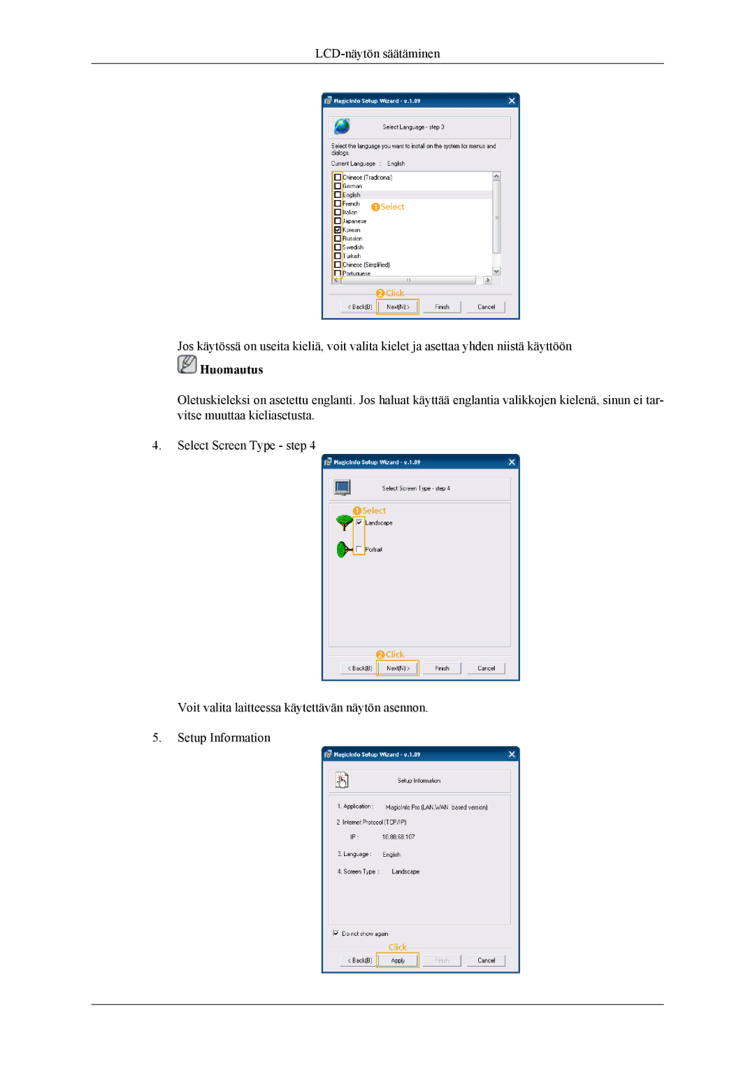 Samsung LH46CPPLBB/EN, LH55CPPLBB/EN manual Huomautus 