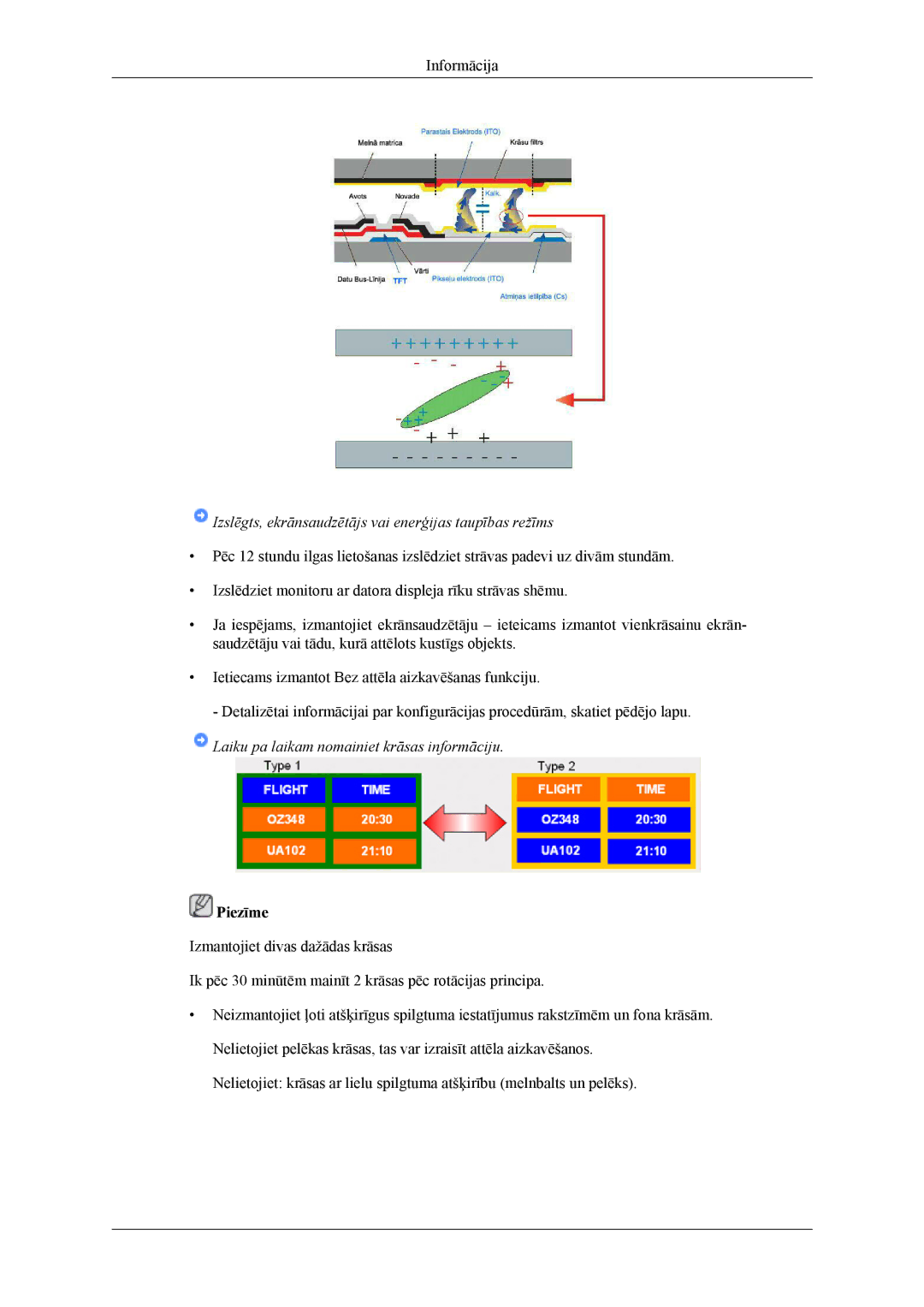 Samsung LH55CPPLBB/EN, LH46CPPLBB/EN manual Laiku pa laikam nomainiet krāsas informāciju 