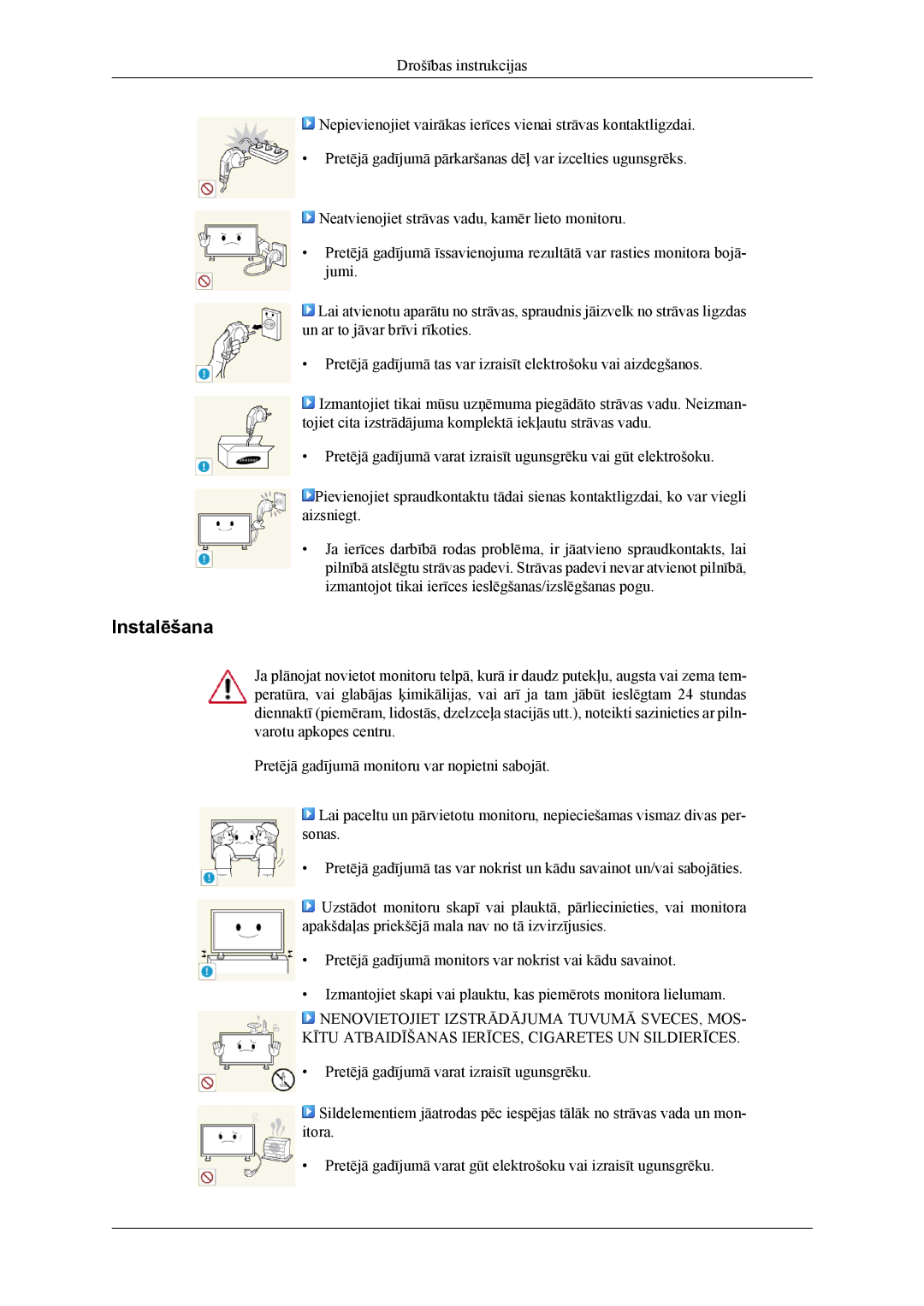 Samsung LH46CPPLBB/EN, LH55CPPLBB/EN manual Instalēšana 