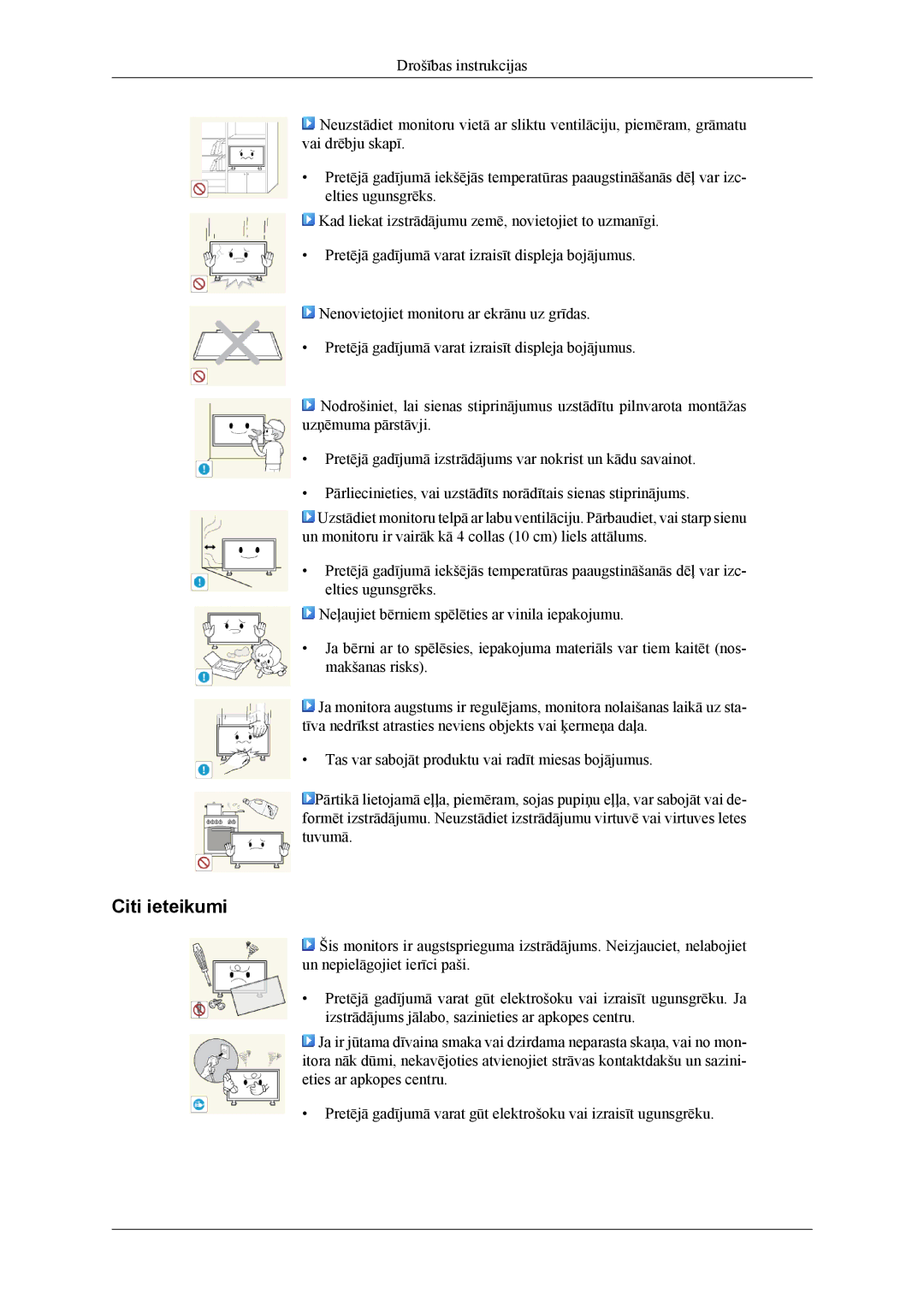 Samsung LH55CPPLBB/EN, LH46CPPLBB/EN manual Citi ieteikumi 