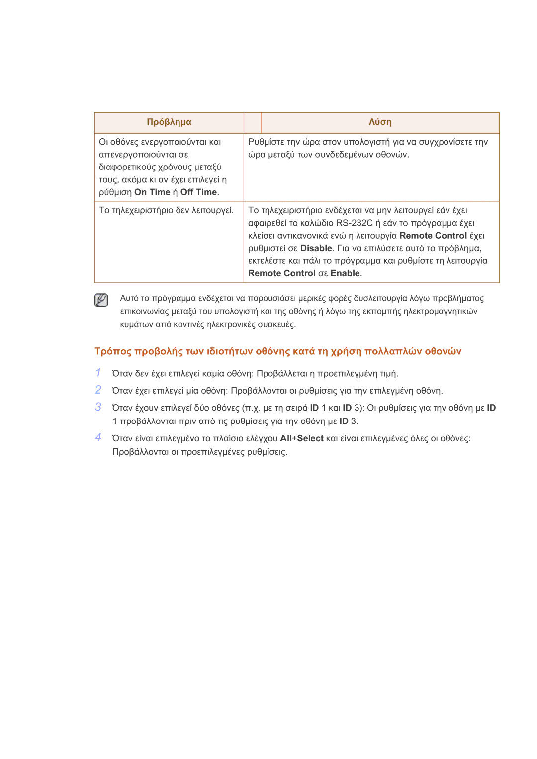 Samsung LH46CPPLBB/EN, LH55CPPLBB/EN manual On Time Off Time 