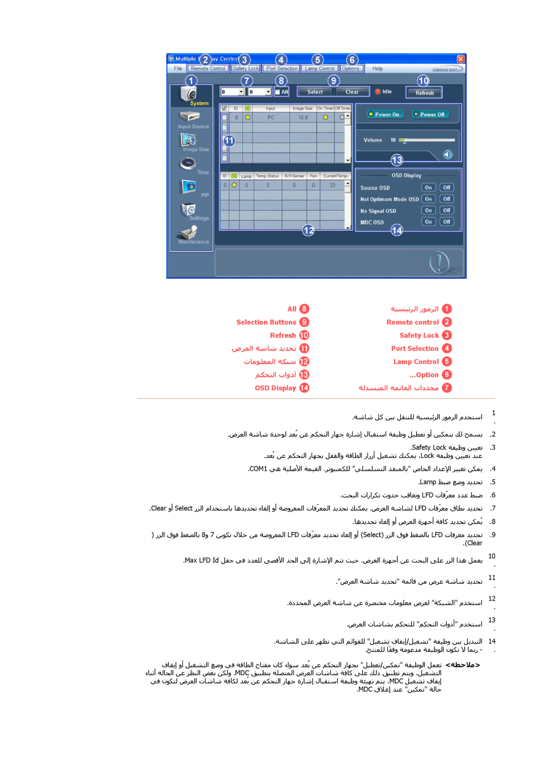 Samsung LH40CRPMBD/EN, LH46CRPMBC/EN, LH40CRPMBC/EN, LH46CRPMBC/XY, LH46CRPMBD/HD ضﺮﻌﻟا ﺔﺷﺎﺷ ﺪﻳﺪﺤﺗ ﺔﻤﺋﺎﻗ ﻦﻣ ضﺮﻋ ﺔﺷﺎﺷ ﺪﻳﺪﺤﺗ 