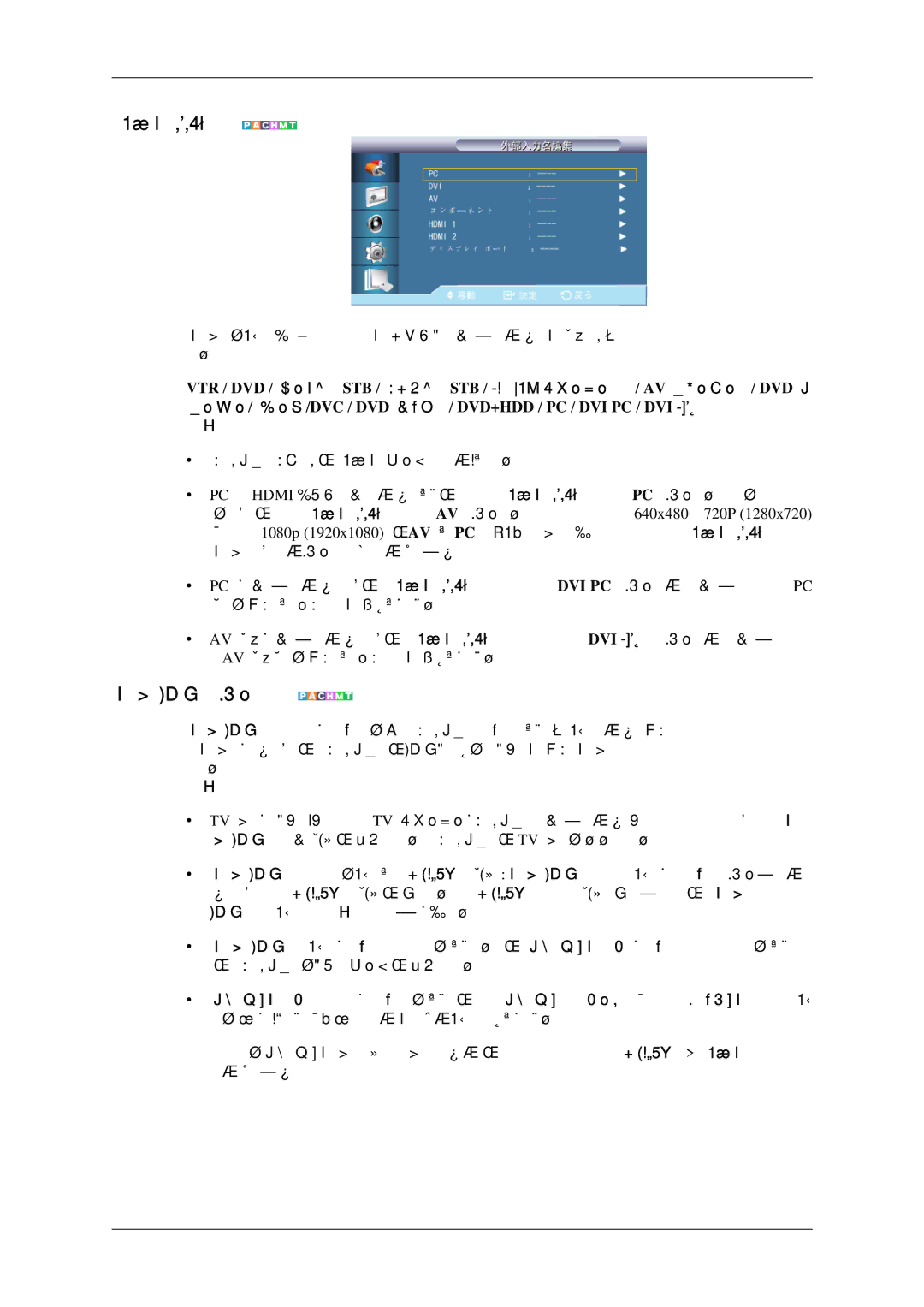 Samsung LH40CRPMBD/XJ, LH46CRPMBC/XJ, LH46CRPMBD/XJ, LH40CRPMBC/XJ manual 外部入力名編集 