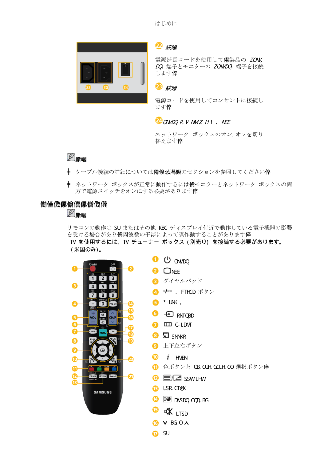 Samsung LH40CRPMBC/XJ, LH46CRPMBC/XJ, LH46CRPMBD/XJ, LH40CRPMBD/XJ manual リモートコントロール 