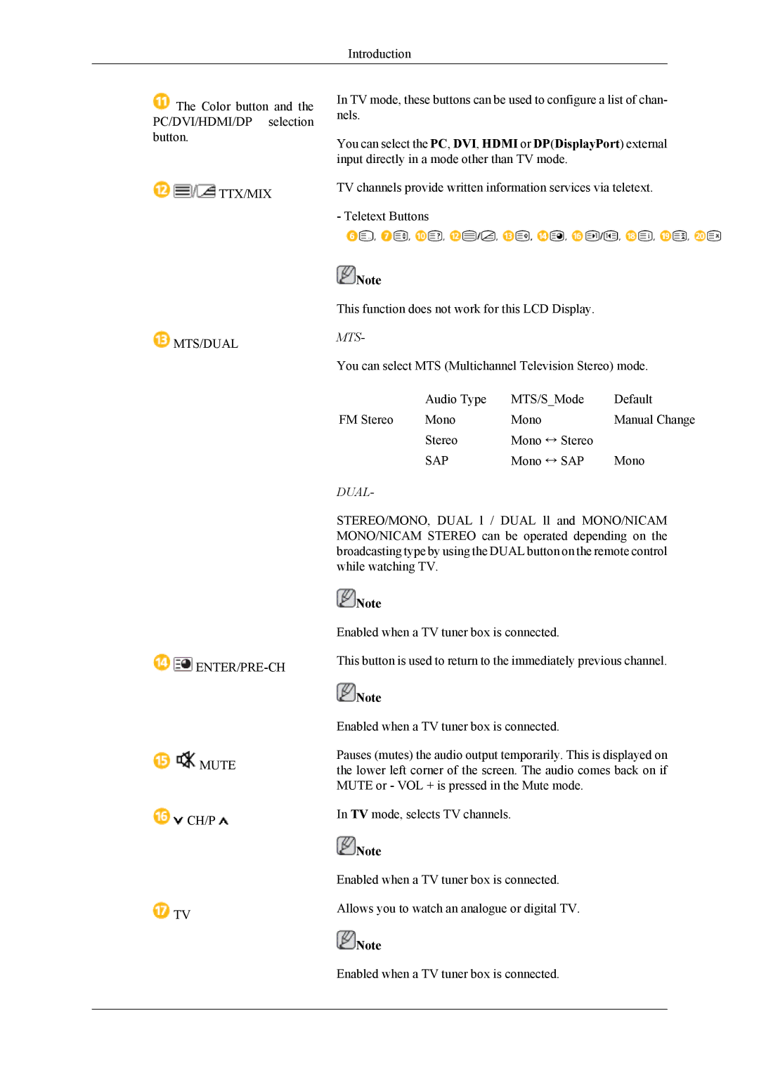 Samsung LH40CRPMBC/XY, LH46CRPMBD/EN, LH46CRPMBC/EN, LH40CRPMBD/EN, LH40CRPMBC/EN, LH46CRPMBC/XJ, LH46CRPMBD/XJ manual Mts, Dual 