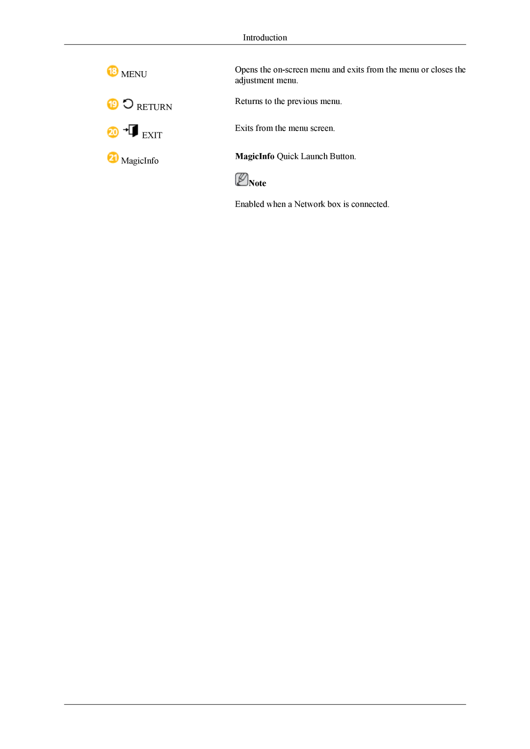 Samsung LH40CRPMBC/NG, LH46CRPMBD/EN, LH46CRPMBC/EN, LH40CRPMBD/EN, LH40CRPMBC/EN, LH46CRPMBC/XJ manual Menu Return Exit 