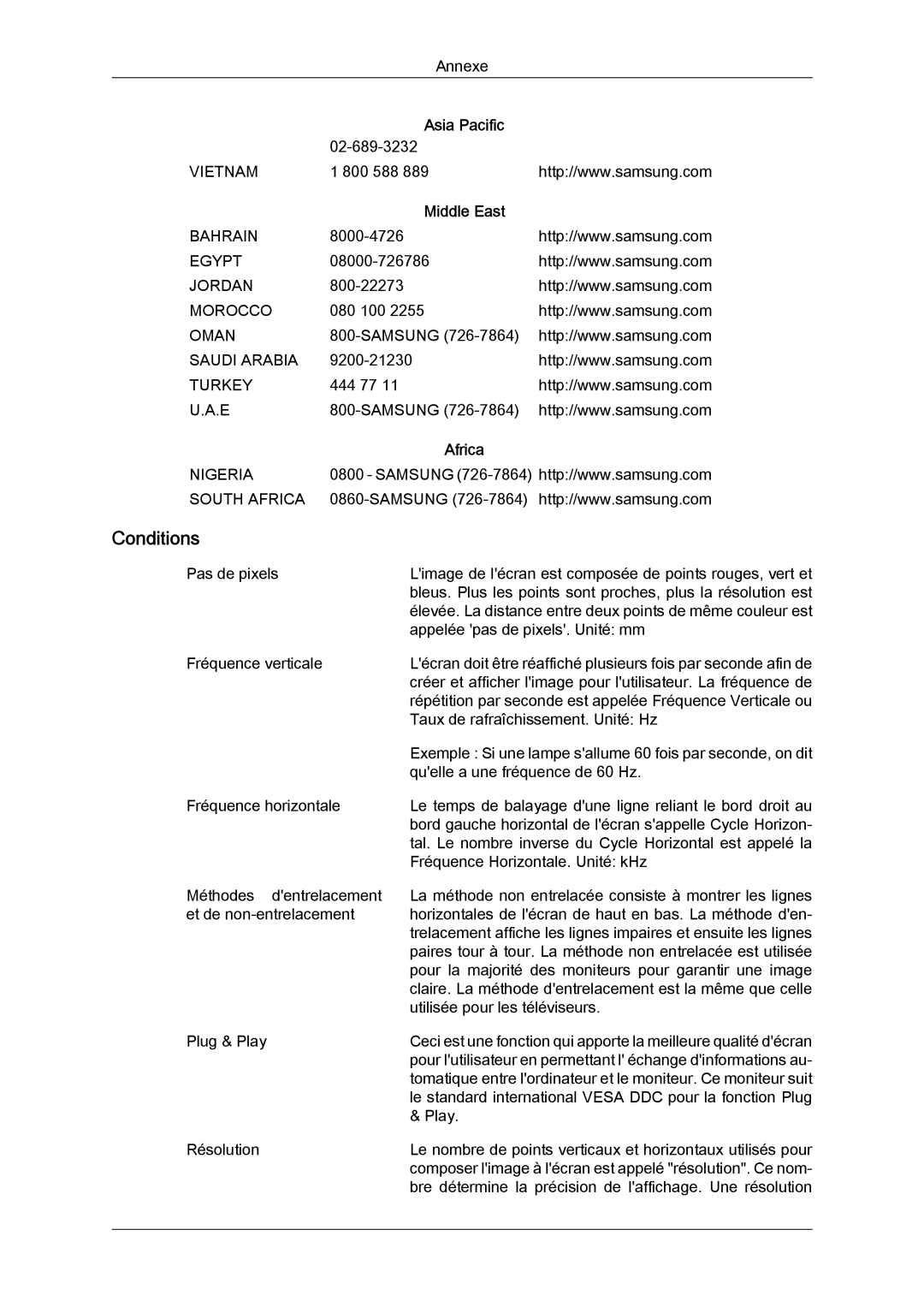 Samsung LH46CRPMBC/EN, LH46CRPMBD/EN, LH40CRPMBD/EN, LH40CRPMBC/EN manual Conditions 