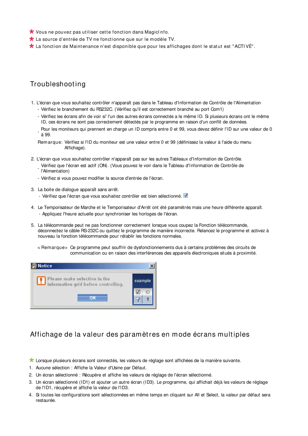 Samsung LH40CRPMBD/EN, LH46CRPMBD/EN, LH46CRPMBC/EN, LH40CRPMBC/EN manual Troubleshooting 