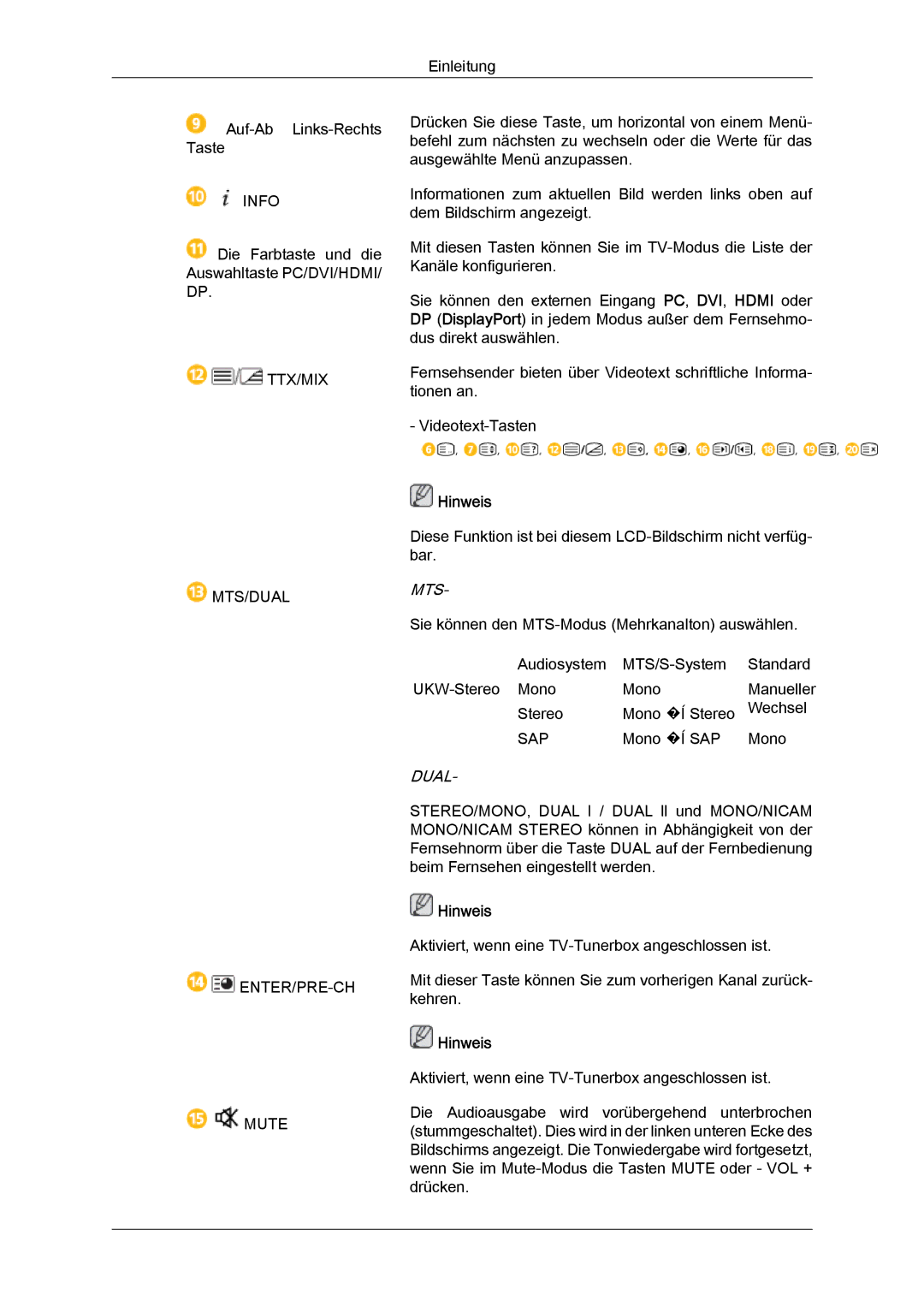 Samsung LH46CRPMBC/EN, LH46CRPMBD/EN, LH40CRPMBD/EN, LH40CRPMBC/EN manual Mts 