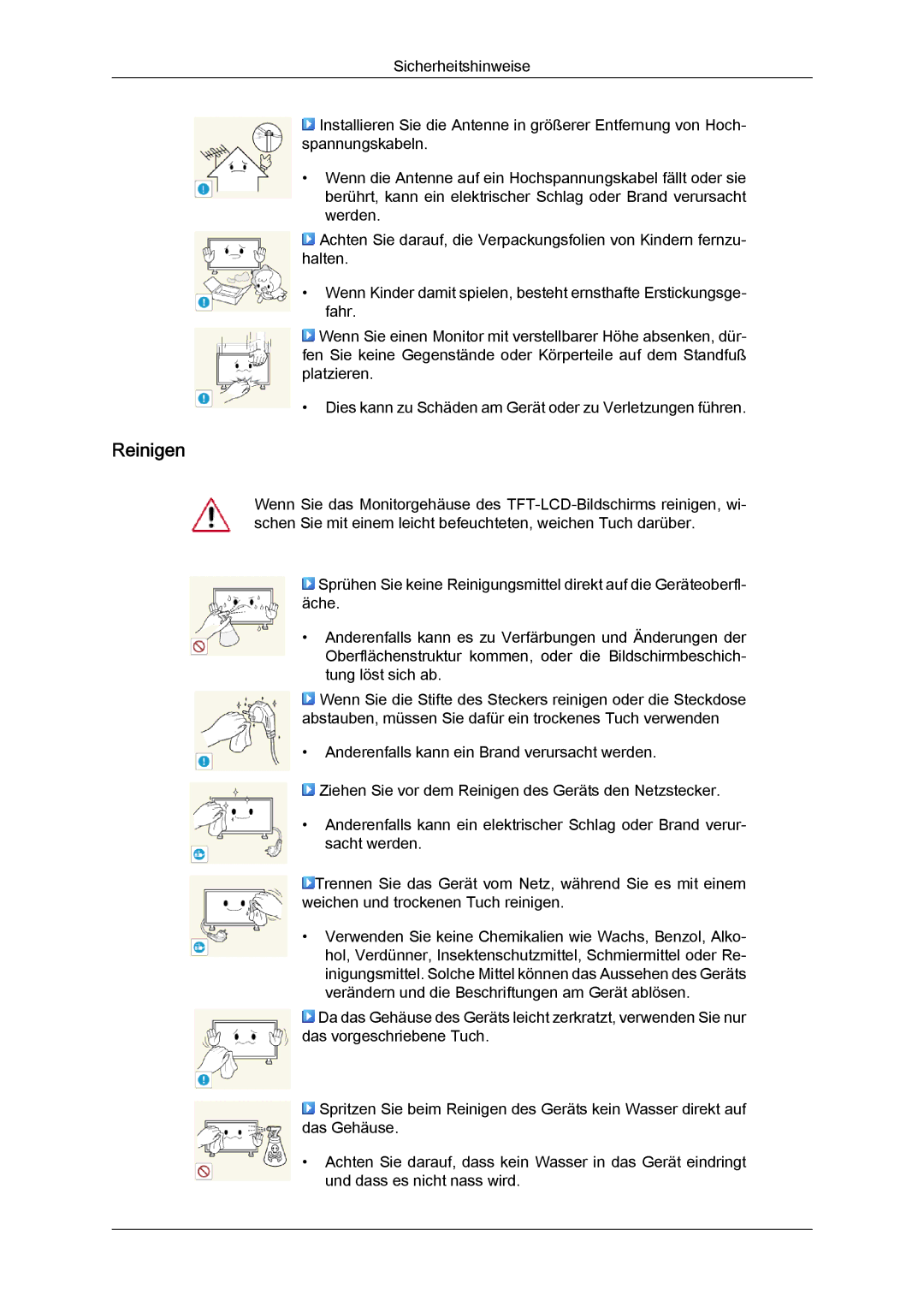 Samsung LH46CRPMBC/EN, LH46CRPMBD/EN, LH40CRPMBD/EN, LH40CRPMBC/EN manual Reinigen 