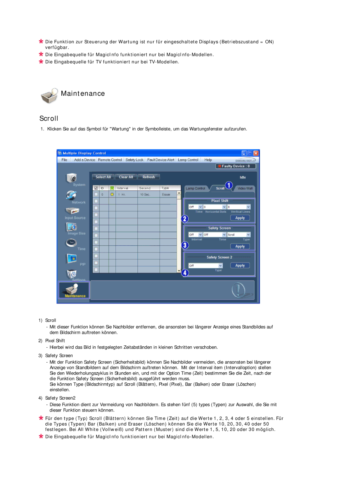 Samsung LH40CRPMBC/EN, LH46CRPMBD/EN, LH46CRPMBC/EN, LH40CRPMBD/EN manual Maintenance Scroll 