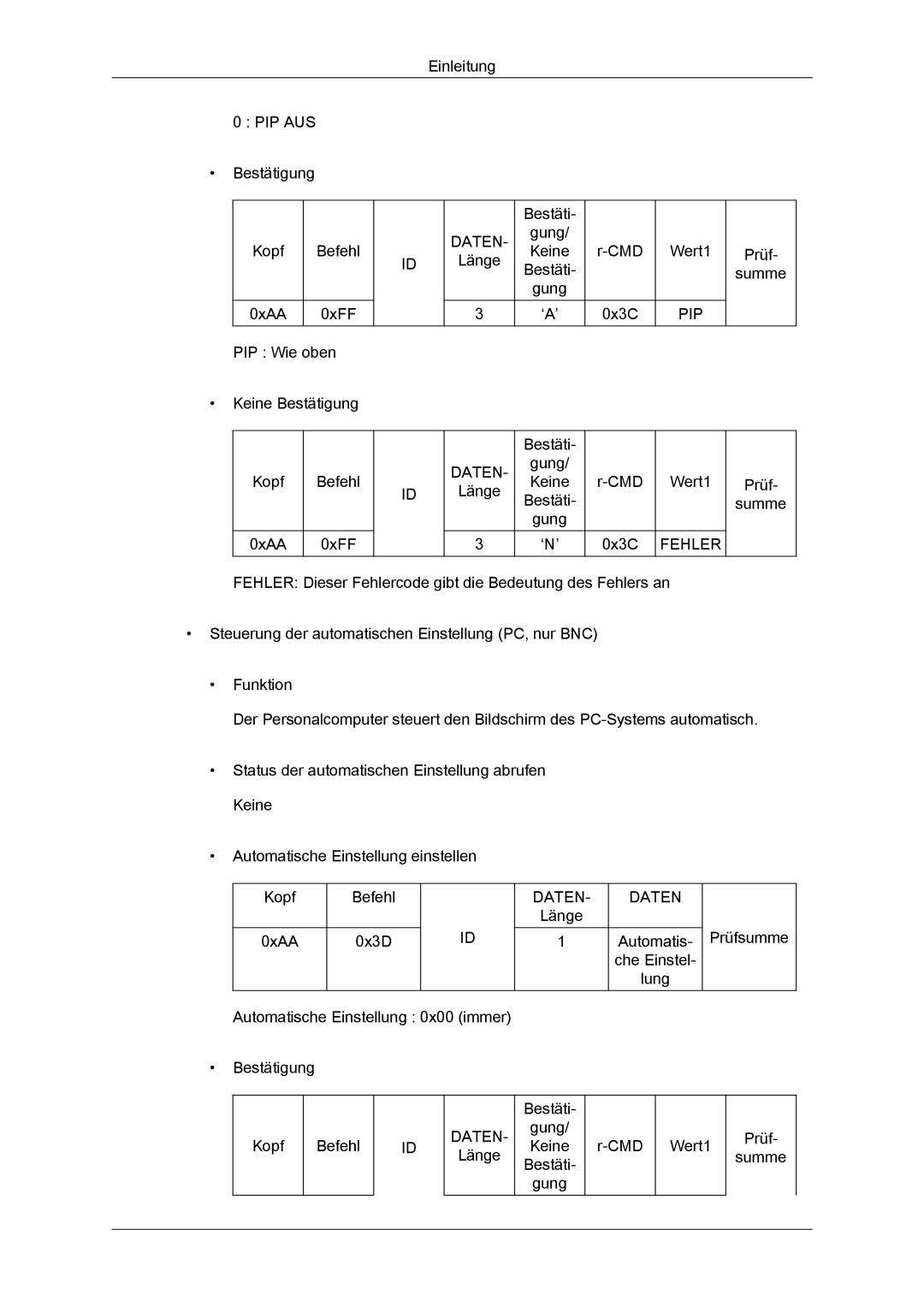 Samsung LH40CRPMBD/EN, LH46CRPMBD/EN, LH46CRPMBC/EN, LH40CRPMBC/EN manual Pip Aus 