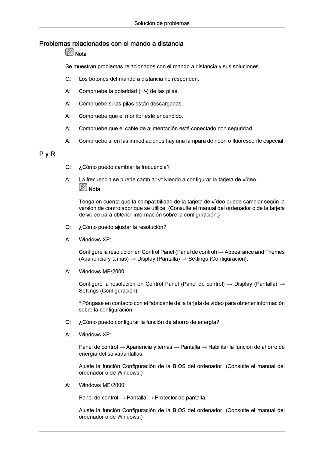 Samsung LH46CRPMBD/EN, LH46CRPMBC/EN, LH40CRPMBD/EN, LH40CRPMBC/EN manual Problemas relacionados con el mando a distancia 