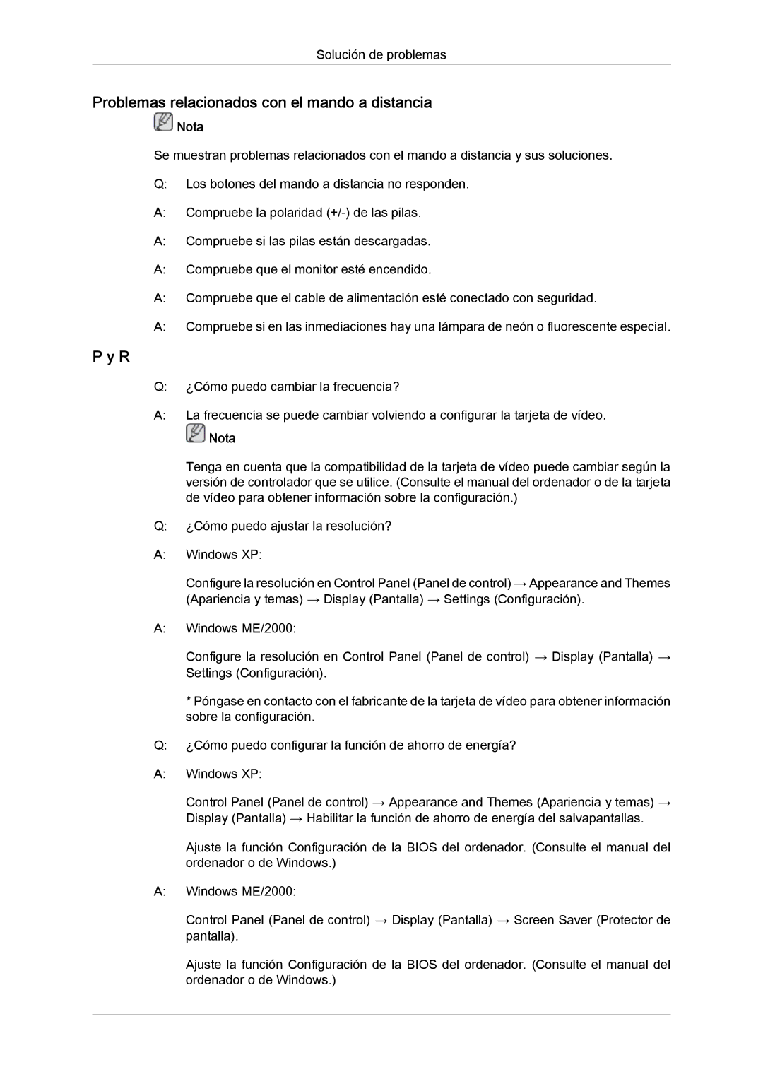 Samsung LH46CRPMBD/EN, LH46CRPMBC/EN, LH40CRPMBD/EN, LH40CRPMBC/EN manual Problemas relacionados con el mando a distancia 