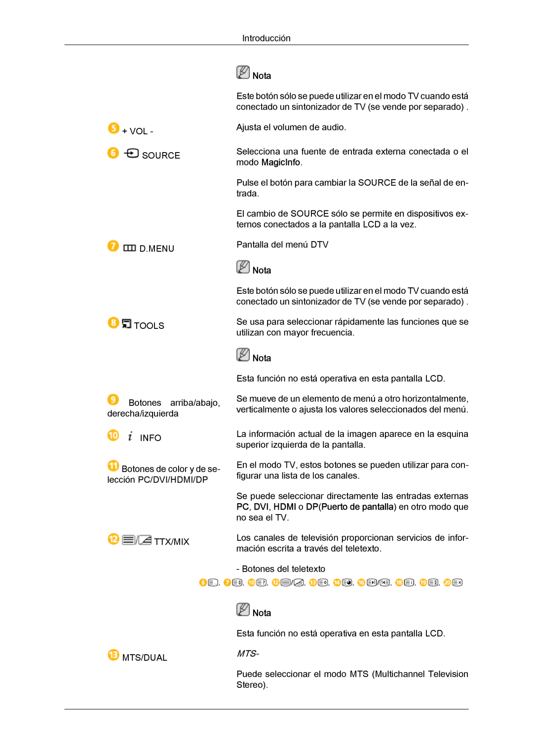 Samsung LH46CRPMBD/EN, LH46CRPMBC/EN, LH40CRPMBD/EN, LH40CRPMBC/EN manual Mts 