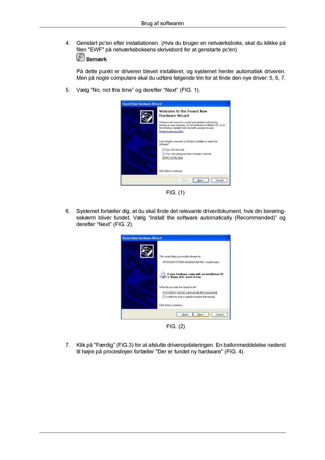 Samsung LH46CRPMBC/EN, LH46CRPMBD/EN, LH40CRPMBD/EN, LH40CRPMBC/EN manual Bemærk 