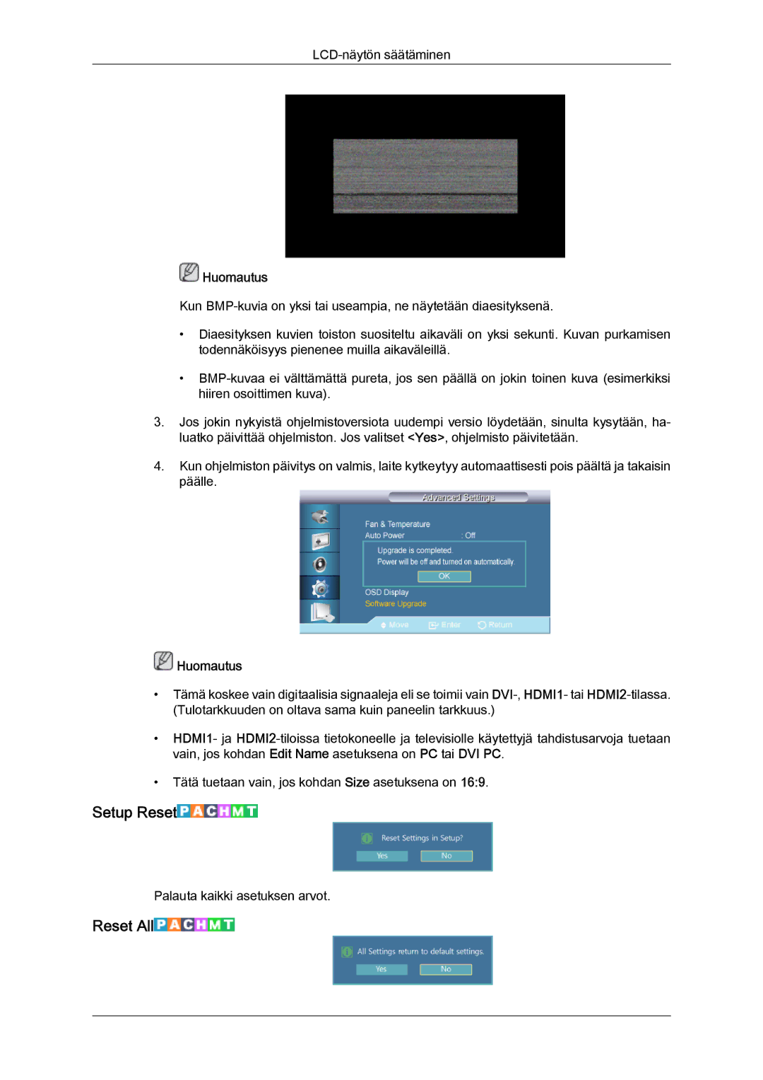 Samsung LH40CRPMBC/EN, LH46CRPMBD/EN, LH46CRPMBC/EN, LH40CRPMBD/EN manual Setup Reset, Reset All 