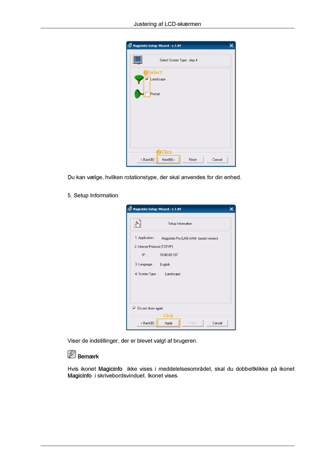 Samsung LH46CRPMBD/EN, LH46CRPMBC/EN, LH40CRPMBD/EN, LH40CRPMBC/EN manual Bemærk 