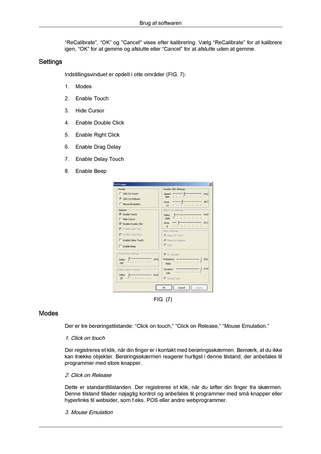 Samsung LH46CRPMBD/EN, LH46CRPMBC/EN, LH40CRPMBD/EN, LH40CRPMBC/EN manual Settings, Modes 