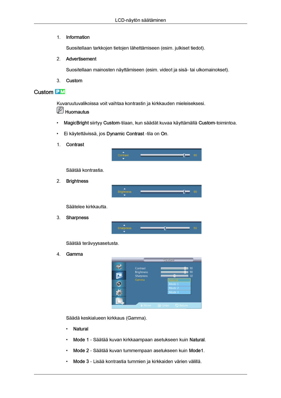 Samsung LH46CRPMBD/EN, LH46CRPMBC/EN, LH40CRPMBD/EN, LH40CRPMBC/EN manual Custom 