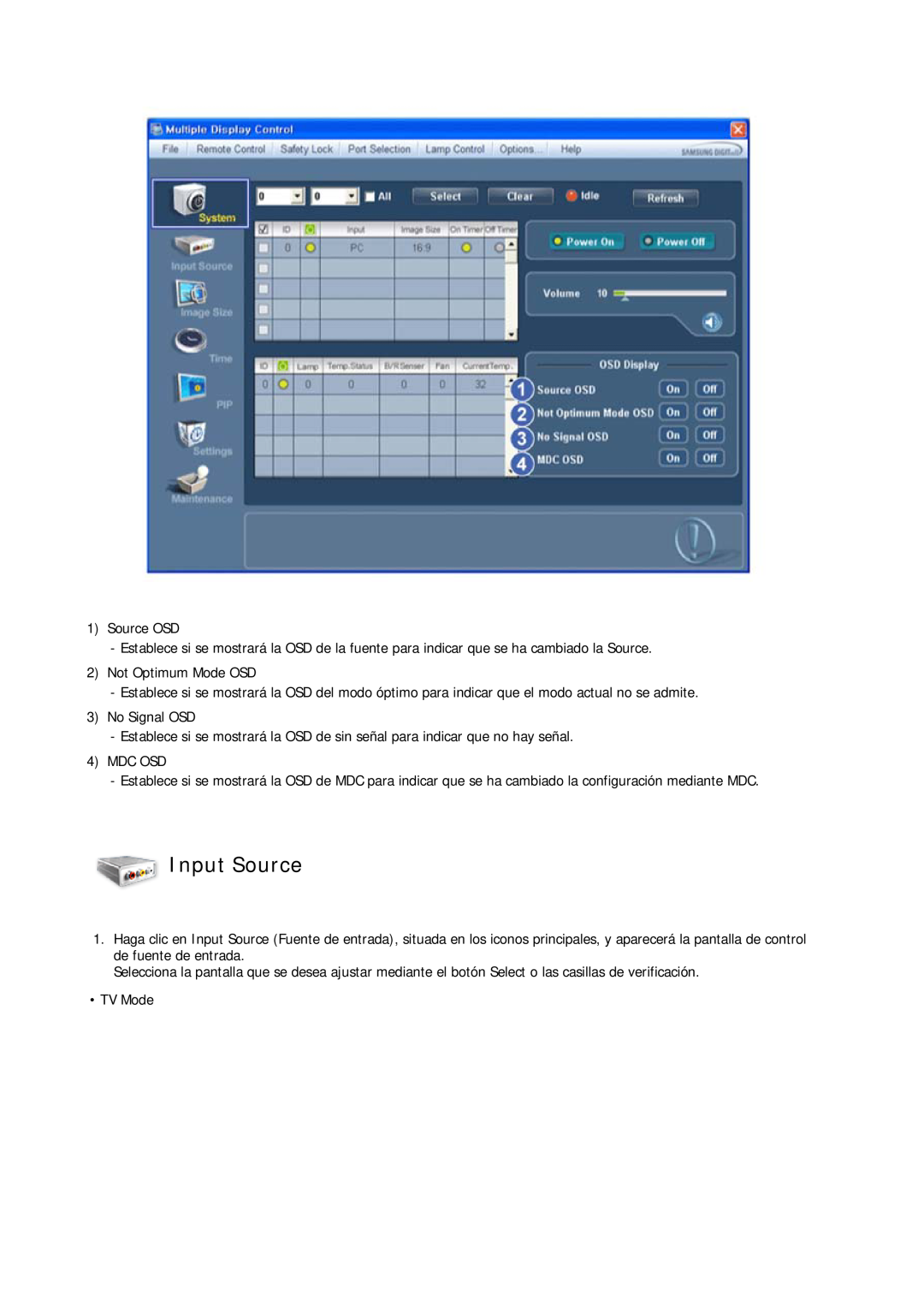 Samsung LH40CRPMBC/EN, LH46CRPMBD/EN, LH46CRPMBC/EN, LH40CRPMBD/EN manual Input Source 