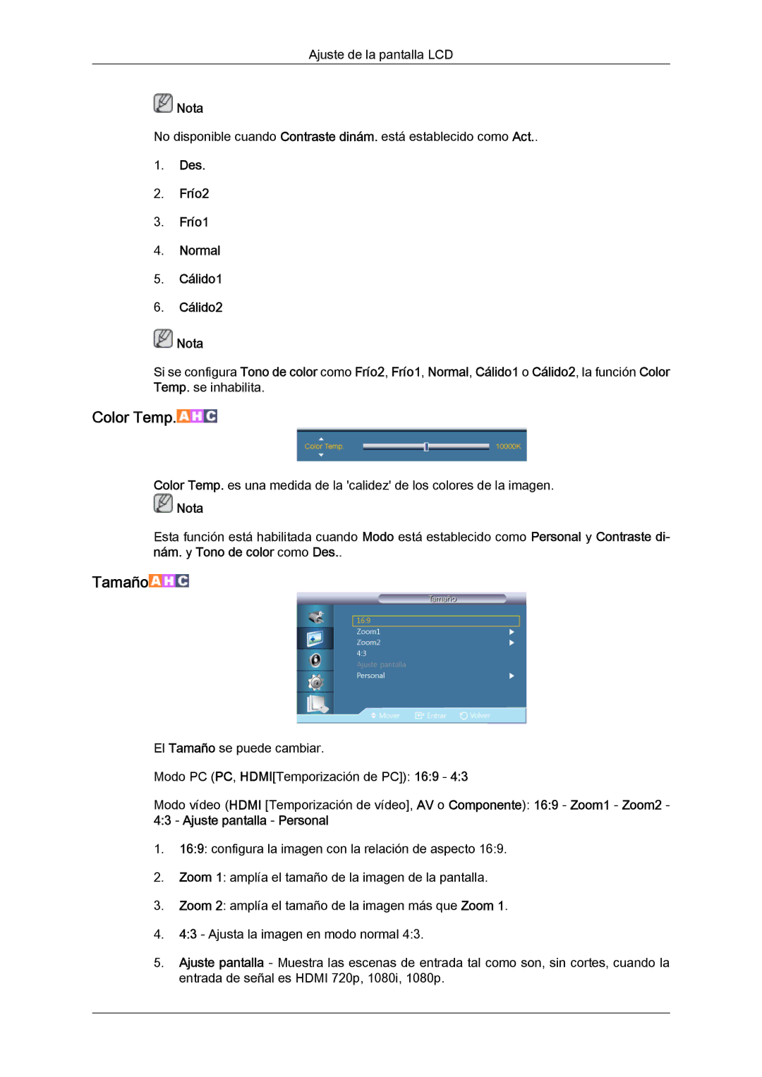 Samsung LH40CSPLBC/ZA, LH46CSPLBC/EN, LH40CSPLBC/EN, LH40CSPMBC/EN, LH46CSPLBC/ZA manual Color Temp 