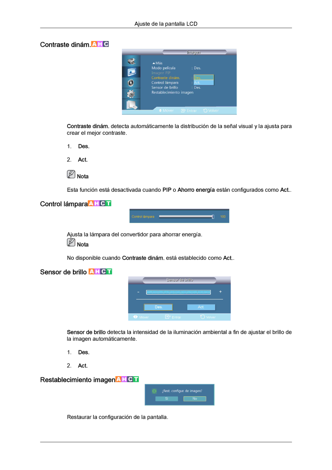 Samsung LH46CSPLBC/EN, LH40CSPLBC/EN, LH40CSPLBC/ZA, LH40CSPMBC/EN, LH46CSPLBC/ZA manual Contraste dinám 