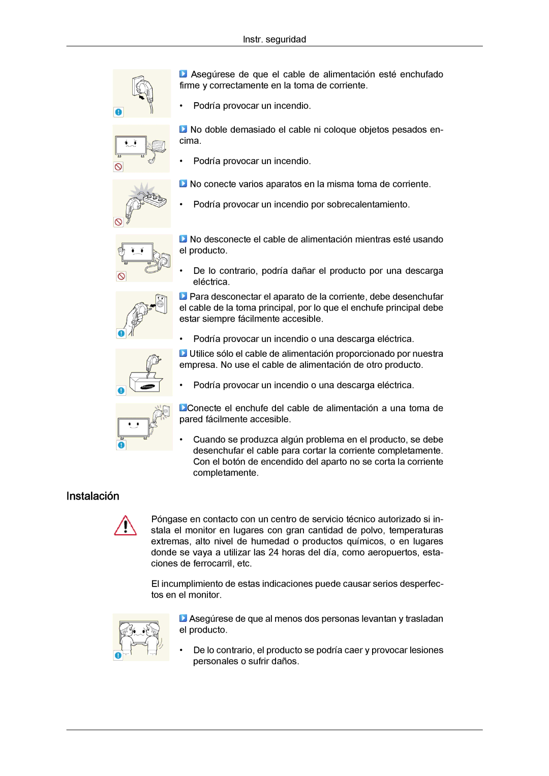 Samsung LH40CSPMBC/EN, LH46CSPLBC/EN, LH40CSPLBC/EN, LH40CSPLBC/ZA, LH46CSPLBC/ZA manual Instalación 