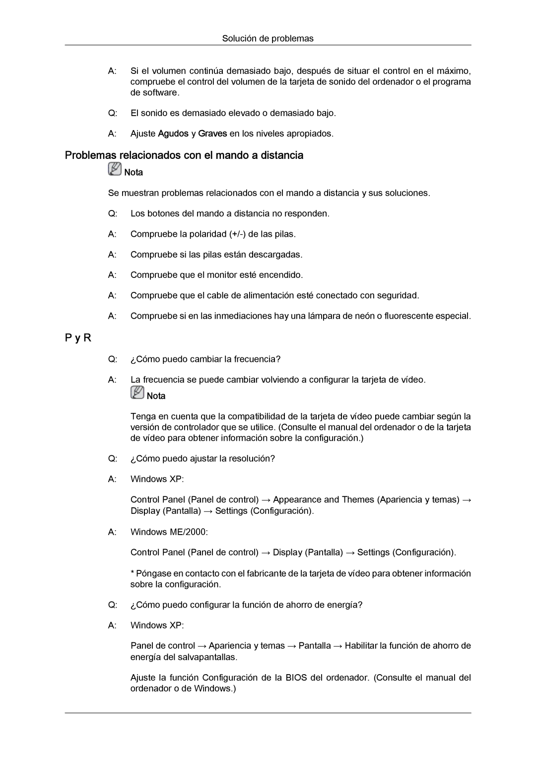 Samsung LH40CSPMBC/EN, LH46CSPLBC/EN, LH40CSPLBC/EN, LH40CSPLBC/ZA manual Problemas relacionados con el mando a distancia 