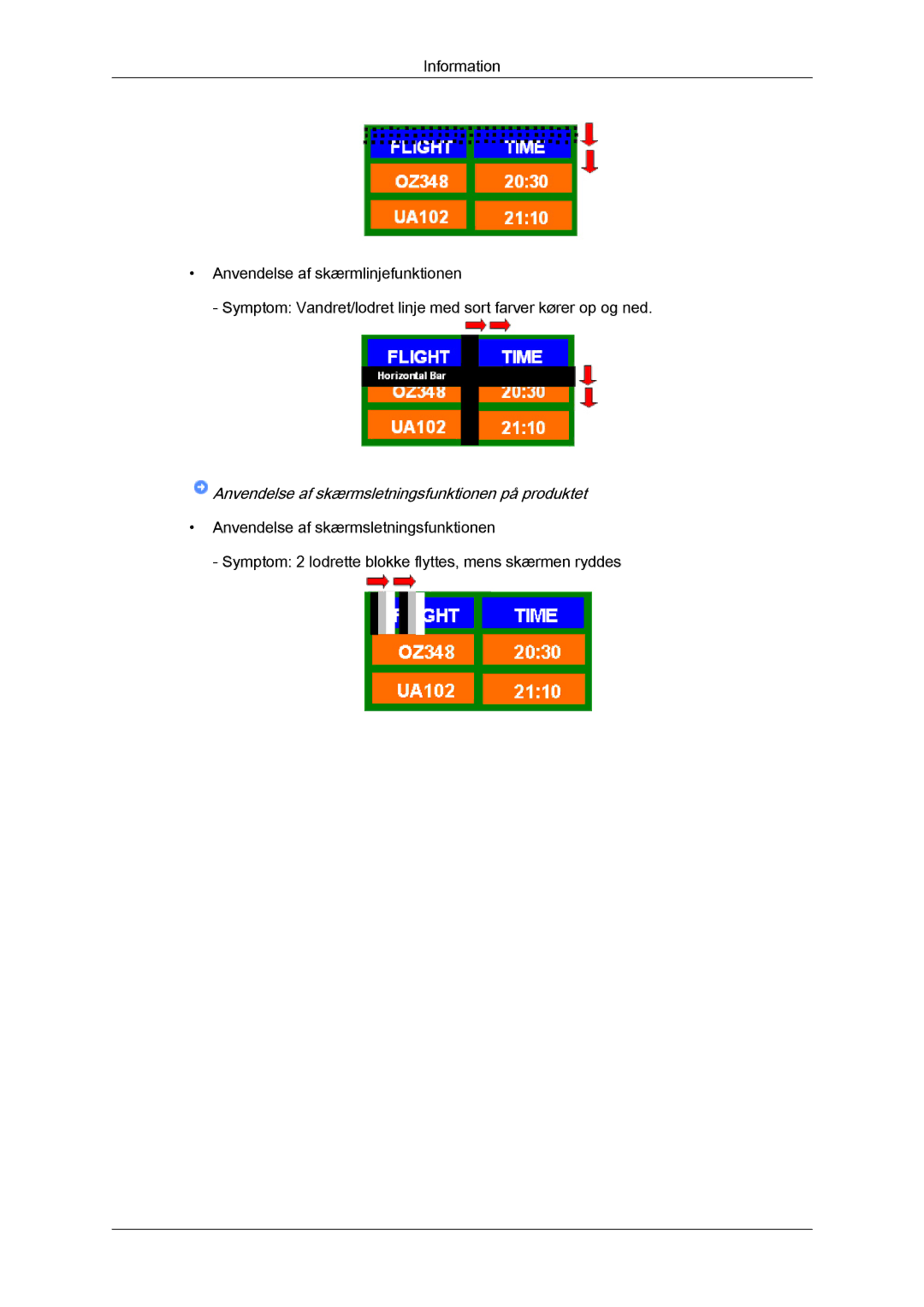 Samsung LH40CSPLSC/EN, LH46CSPLBC/EN, LH40CSPLBC/EN, LH46CSPLSC/EN manual Anvendelse af skærmsletningsfunktionen på produktet 