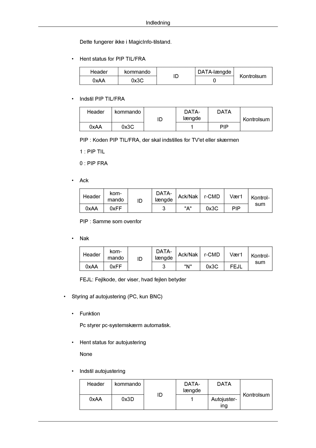 Samsung LH40CSPLBC/EN, LH46CSPLBC/EN, LH40CSPLSC/EN, LH46CSPLSC/EN manual Data PIP 