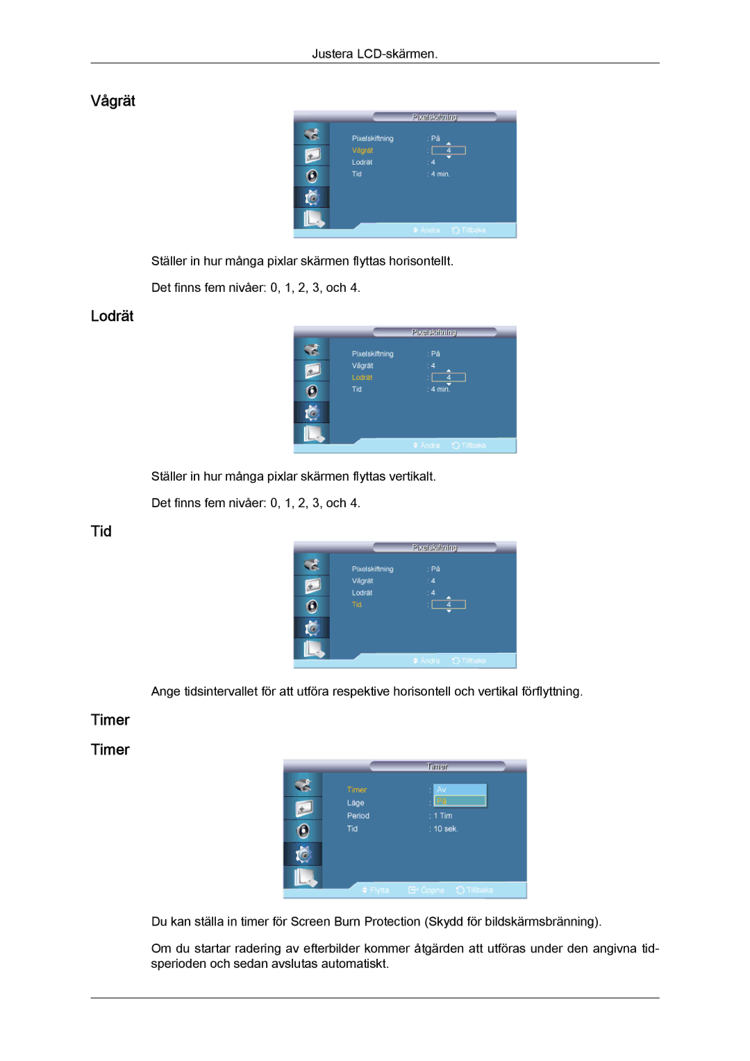 Samsung LH40CSPLSC/EN, LH46CSPLBC/EN, LH40CSPLBC/EN, LH46CSPLSC/EN manual Tid, Timer 