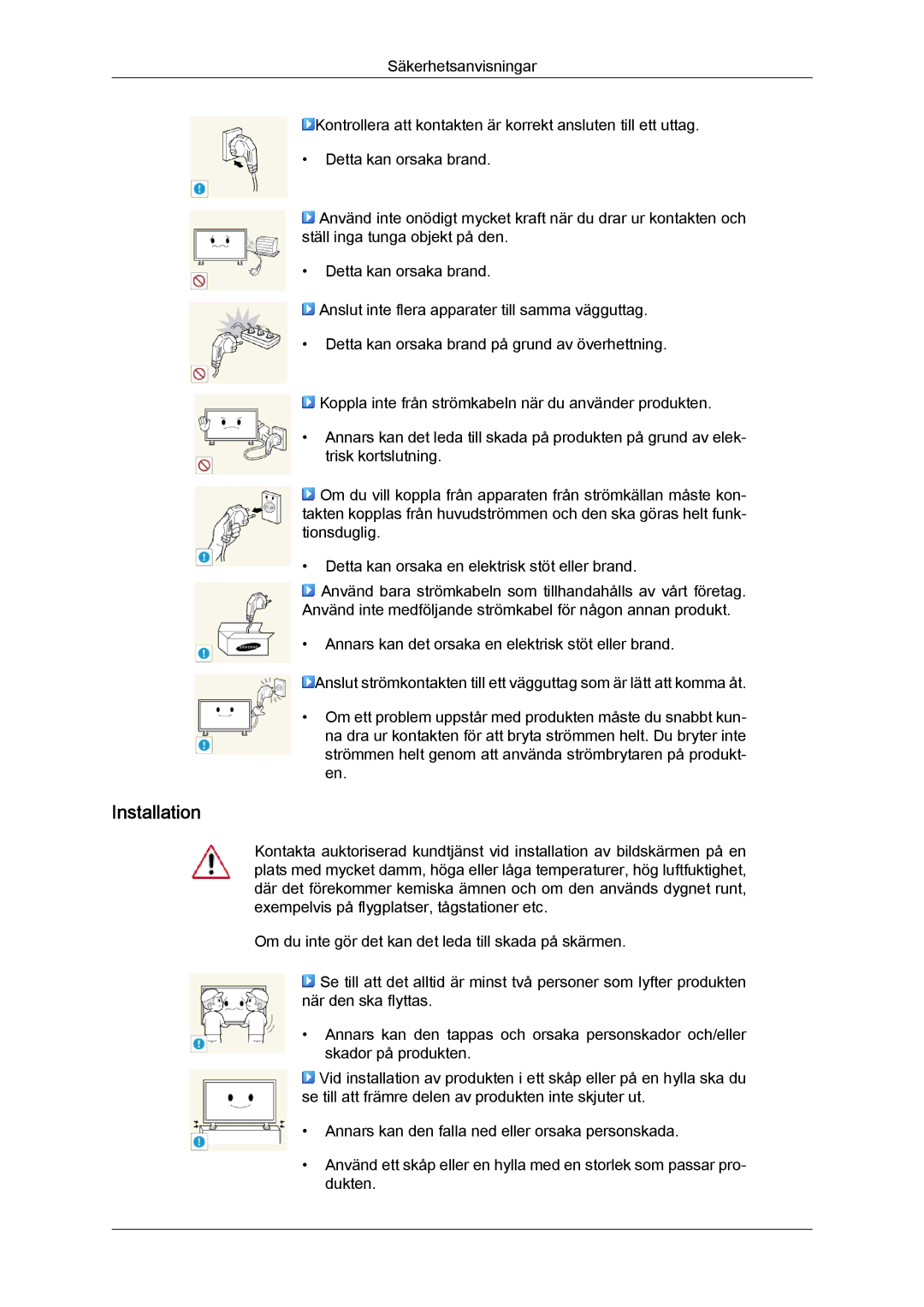 Samsung LH46CSPLSC/EN, LH46CSPLBC/EN, LH40CSPLBC/EN, LH40CSPLSC/EN manual Installation 