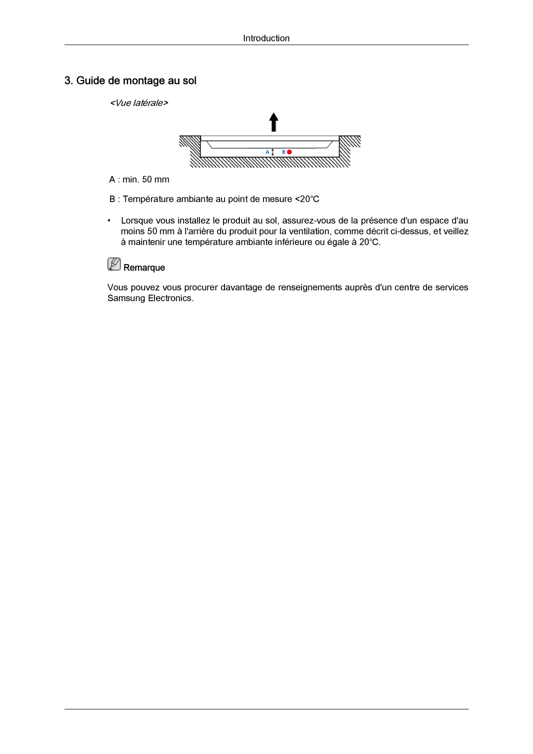 Samsung LH46CSPLBC/EN, LH40CSPLBC/EN manual Guide de montage au sol 